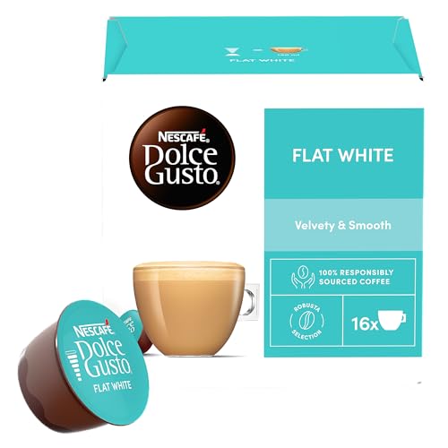 Detalle de Nescafé Dolce Gusto Flat White Coffee Pods – 16 Pods, Multipack of 3