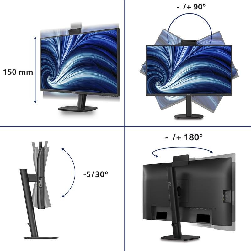 Detalle 2 de Philips 27B2U3601H: monitor de 27 pulgadas con Quad HD, 120 Hz y cámara USB-C integrada