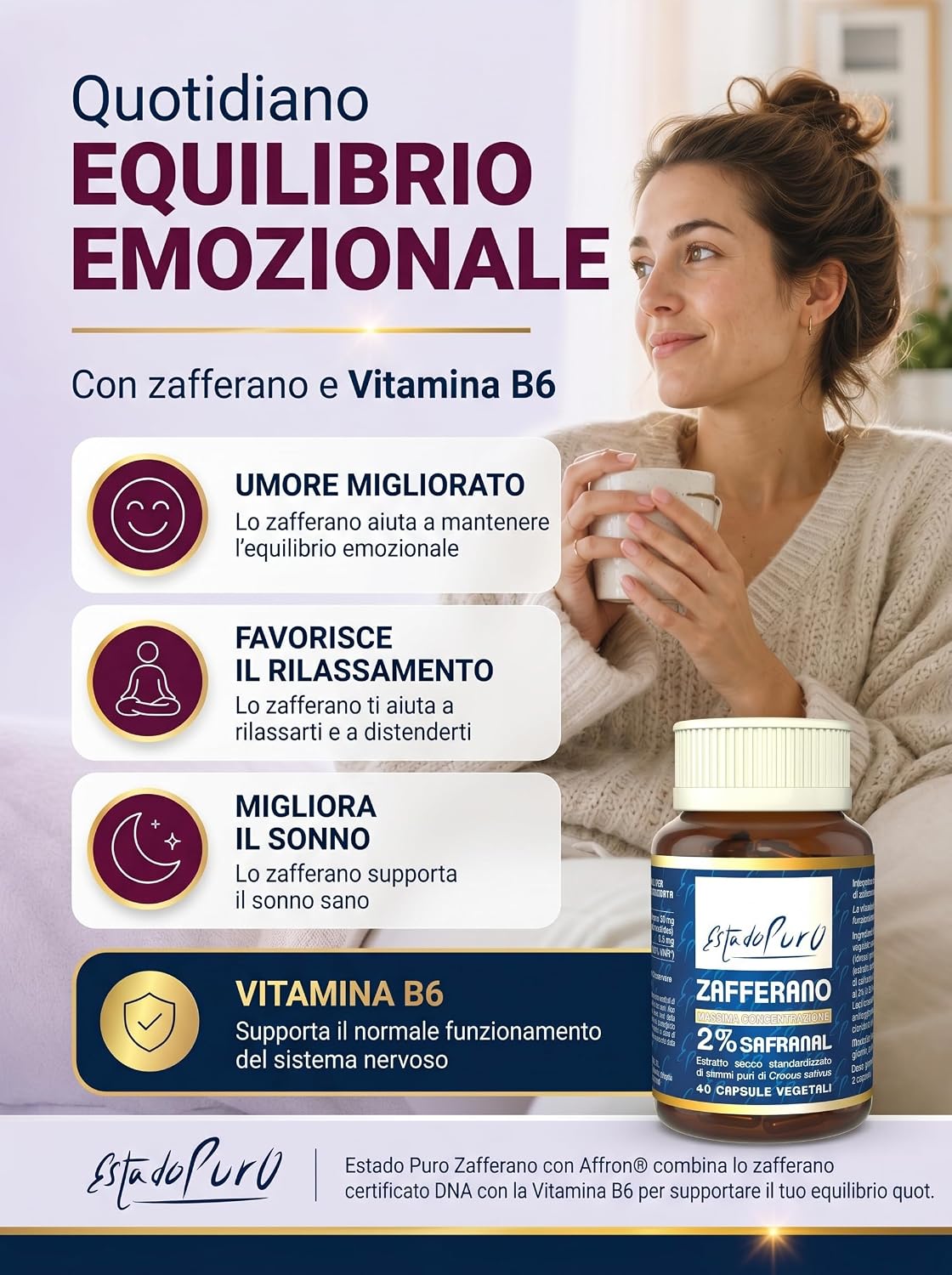 Thumbnail 3 de Zafferano Integratore Affron Benessere Mentale — 40 Capsule: una leggera spinta per umore e rilassamento