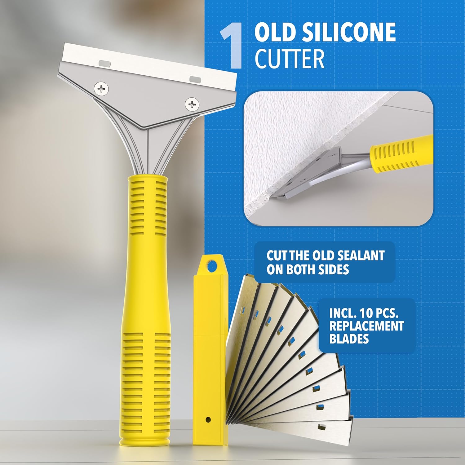 Thumbnail 1 de 23 Piece Grouting Tool Set – Silicone Sealant Remover, Grout Scraper with 10 Blades, Sealant Knife, Plastic Spatula, 2 Sealant Applicators & 5 Finishing Tools