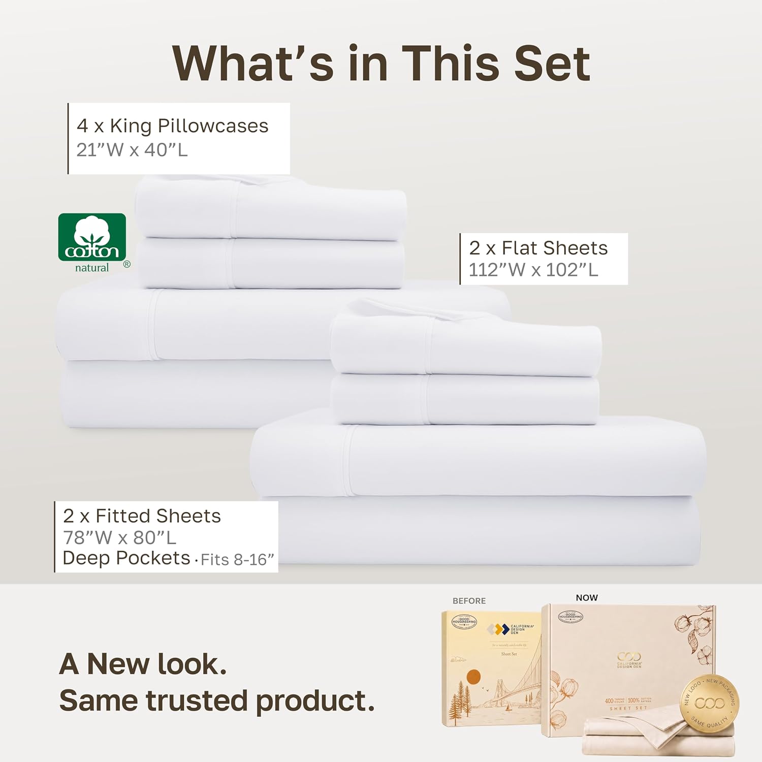 Detalle 1 de CALIFORNIA DESIGN DEN King Sheets 400-thread