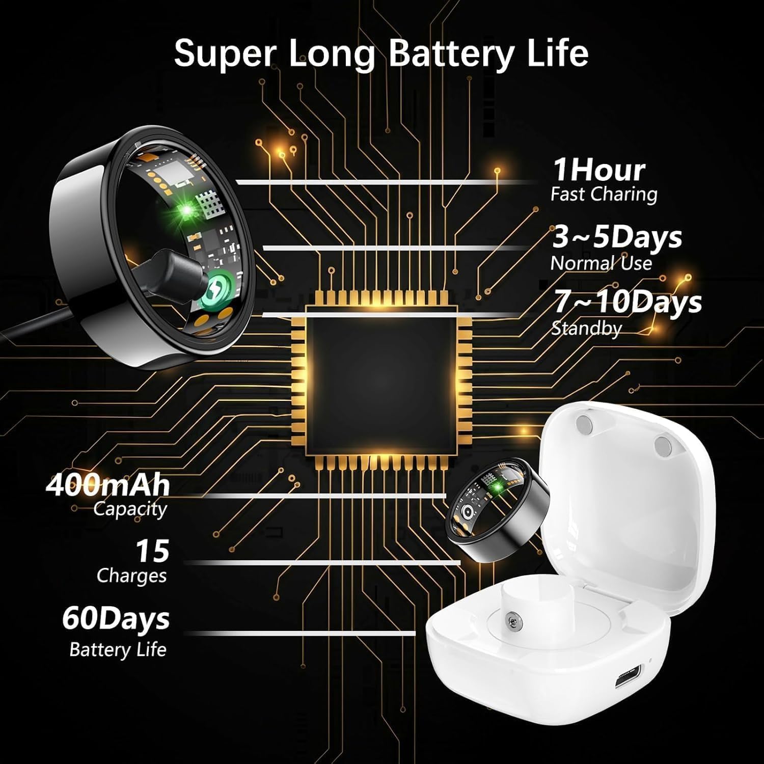 Thumbnail 6 de Smart Health Ring, Size 11