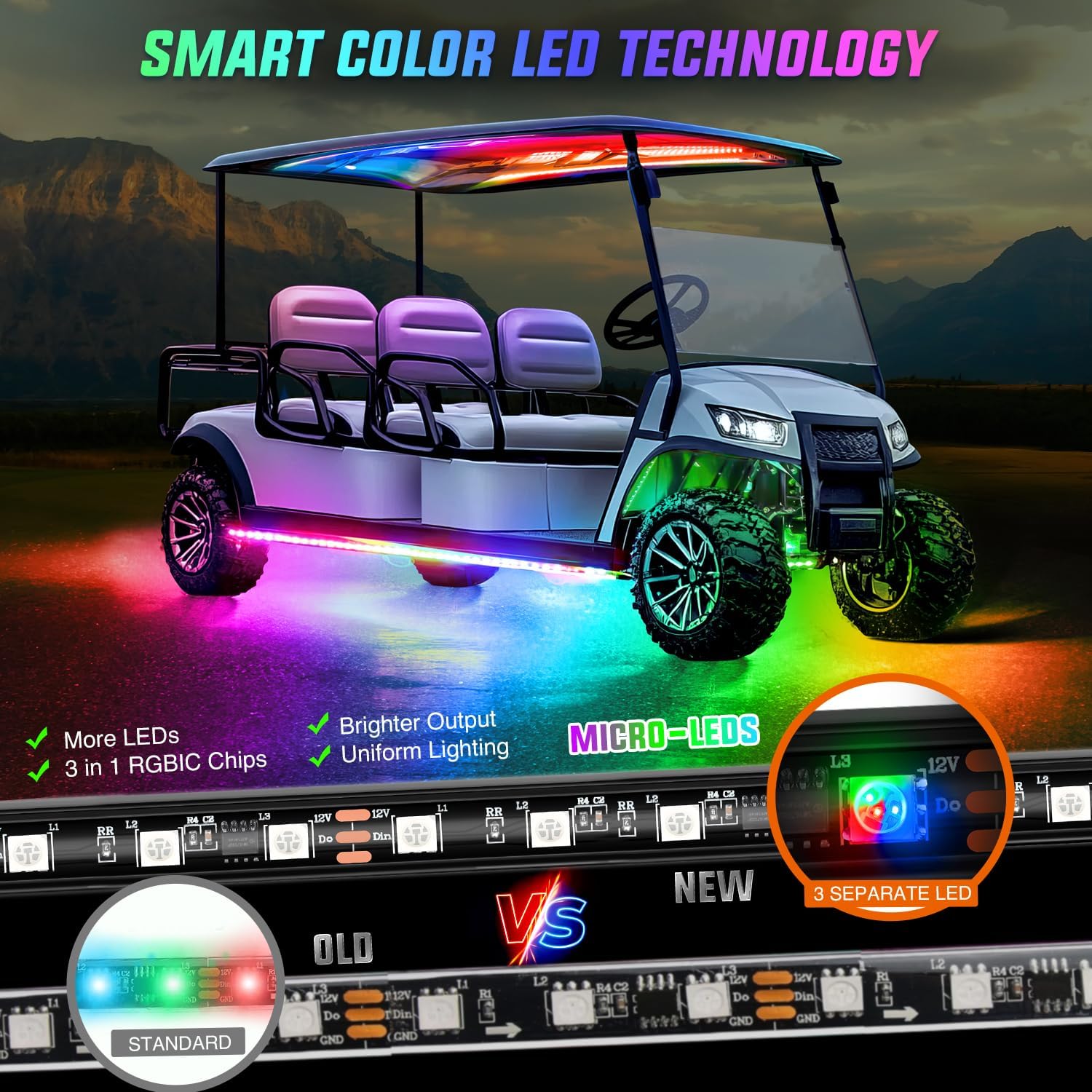 Detalle 1 de Nilight 6PCS Golf Cart Underbody Light Kit