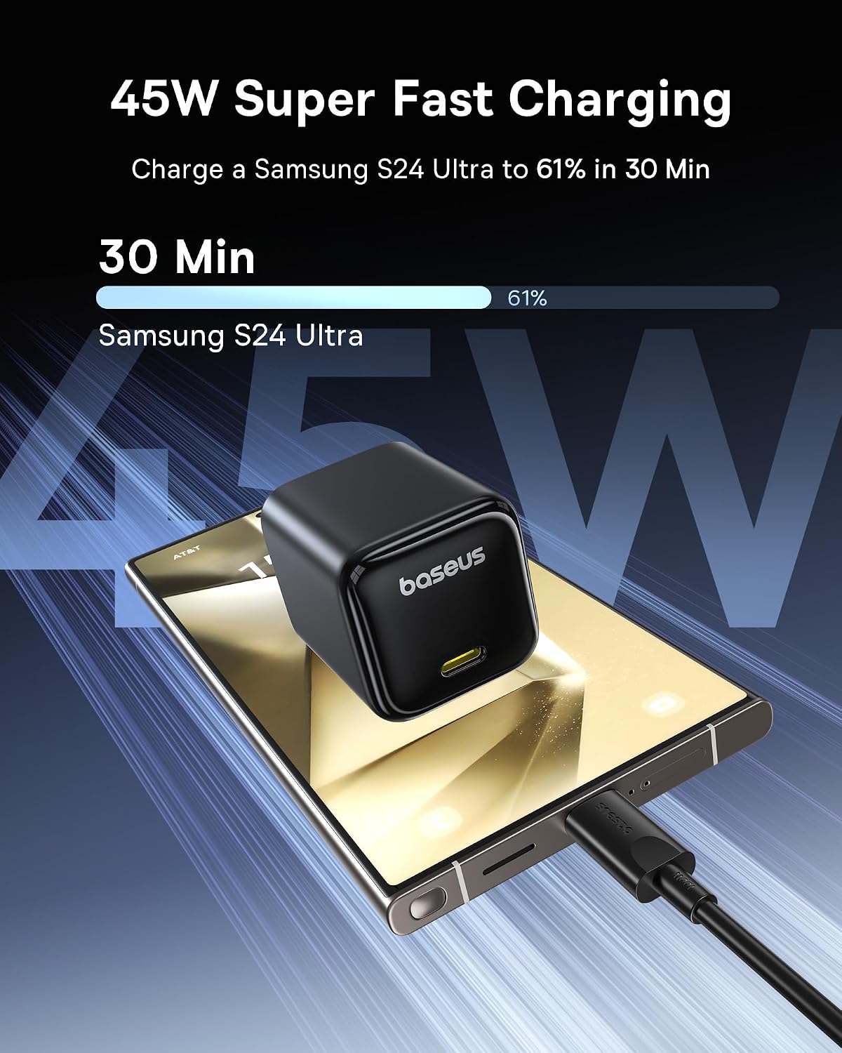 Detalle 2 de Baseus 45W USB C Charger 🔌