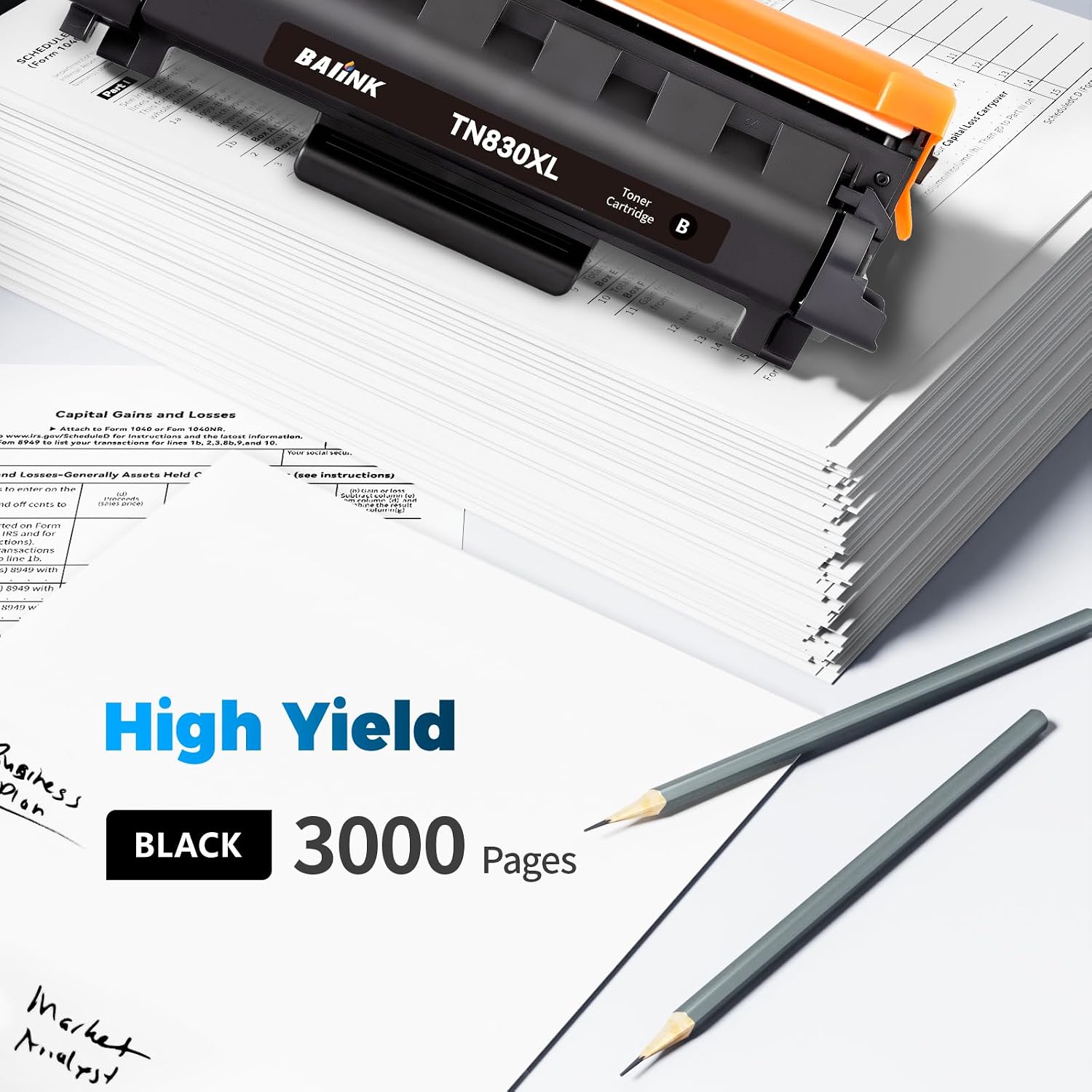 Detalle de BAIINK TN830XL Black Toner Cartridge, With Chip, Up to 3,000 Pages