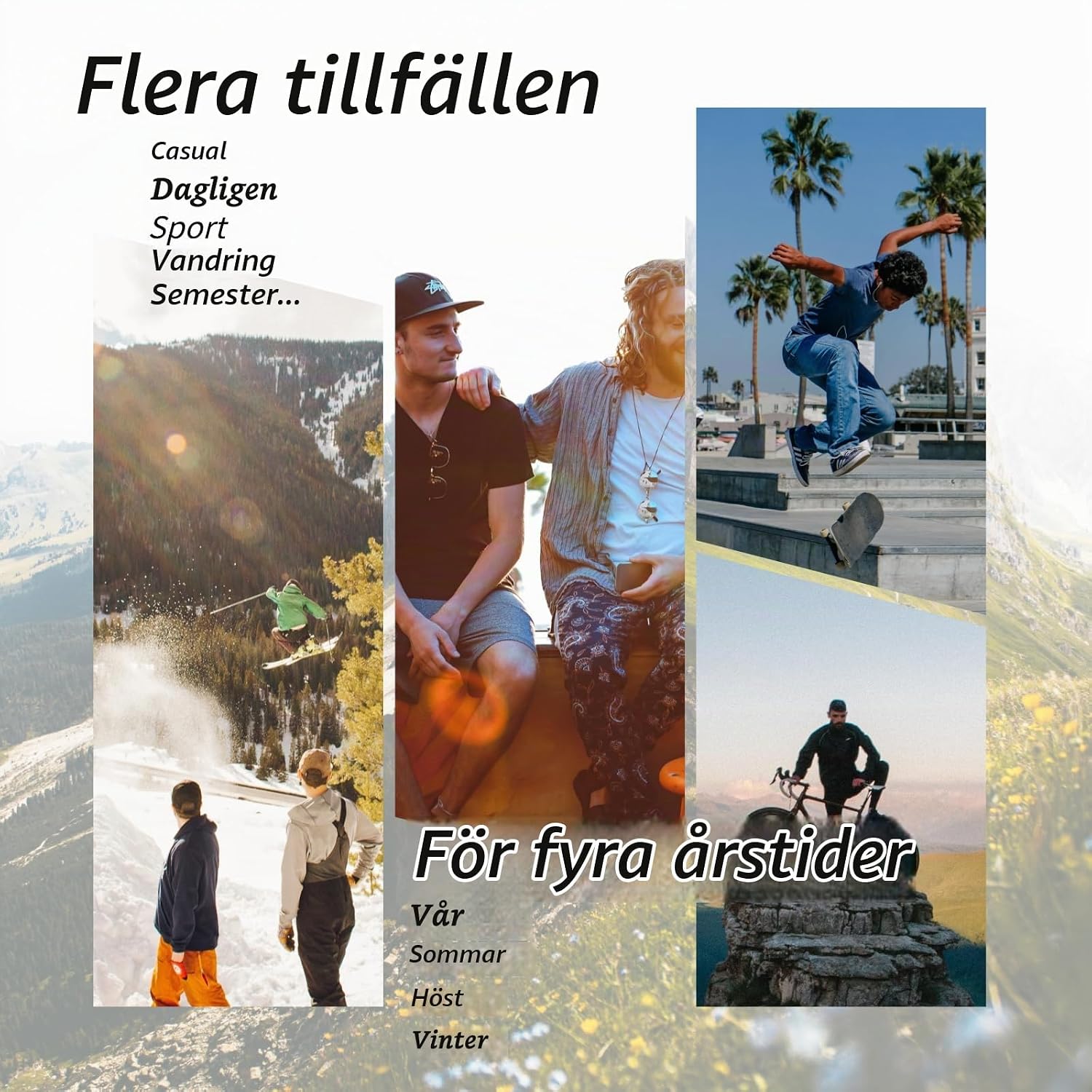 Detalle de LAOARA långärmad Henley-T-shirt för herr i bomull, storlek M–2XL