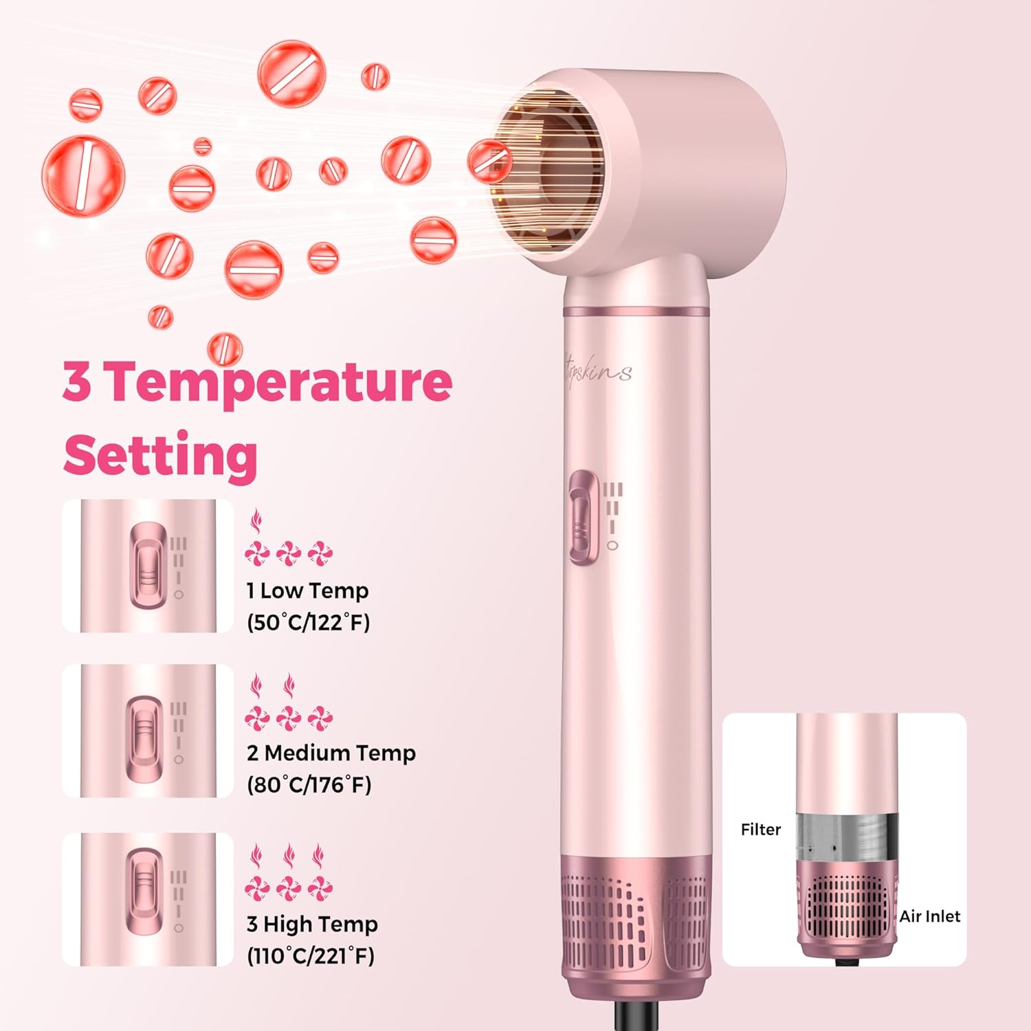 Thumbnail 5 de Atopskins 5 in 1 Air Styler Set – Haarstyler mit Rundbürstenföhn und 5 Aufsätzen