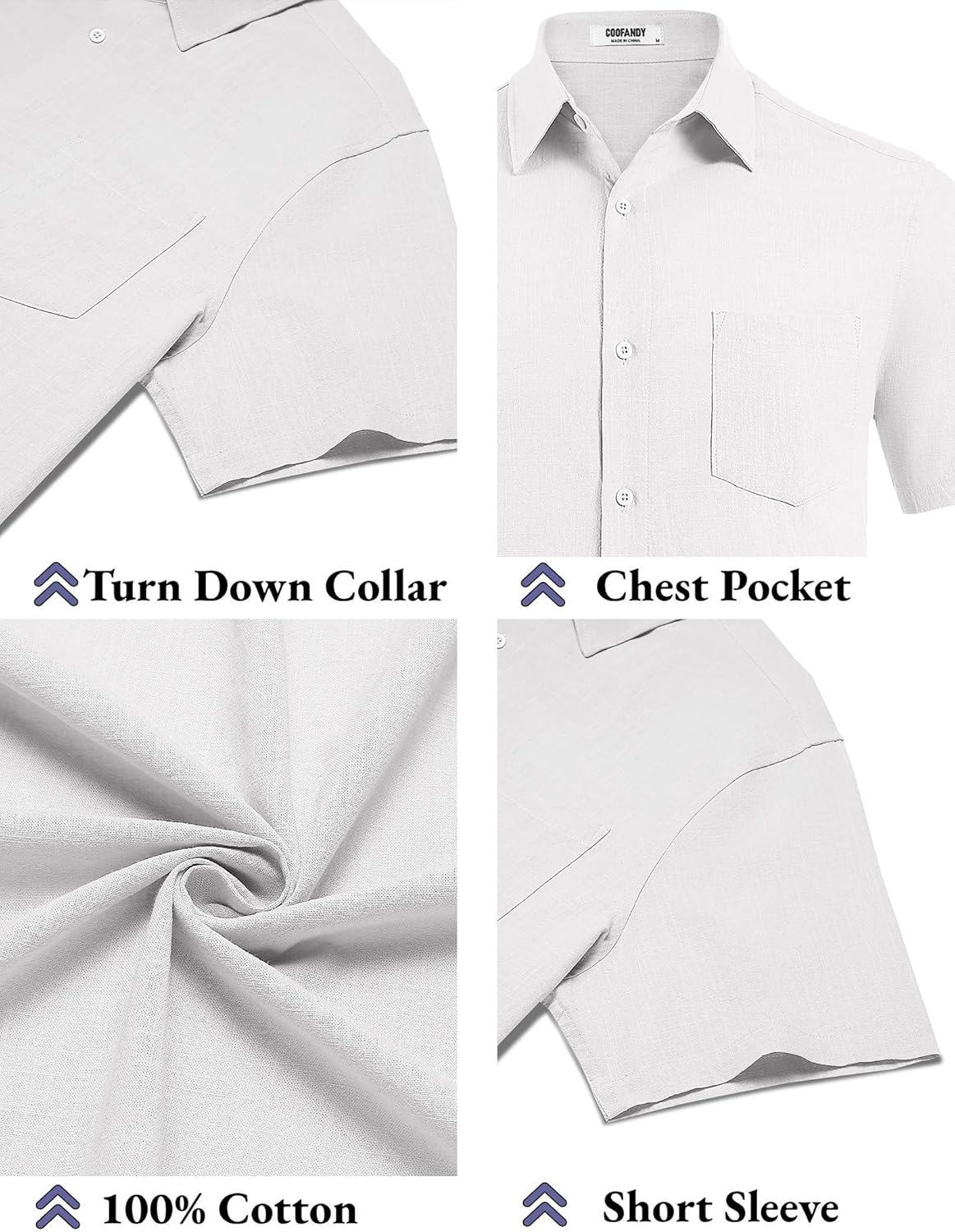 Thumbnail 4 de COOFANDY Button Down Shirt 100% Cotton