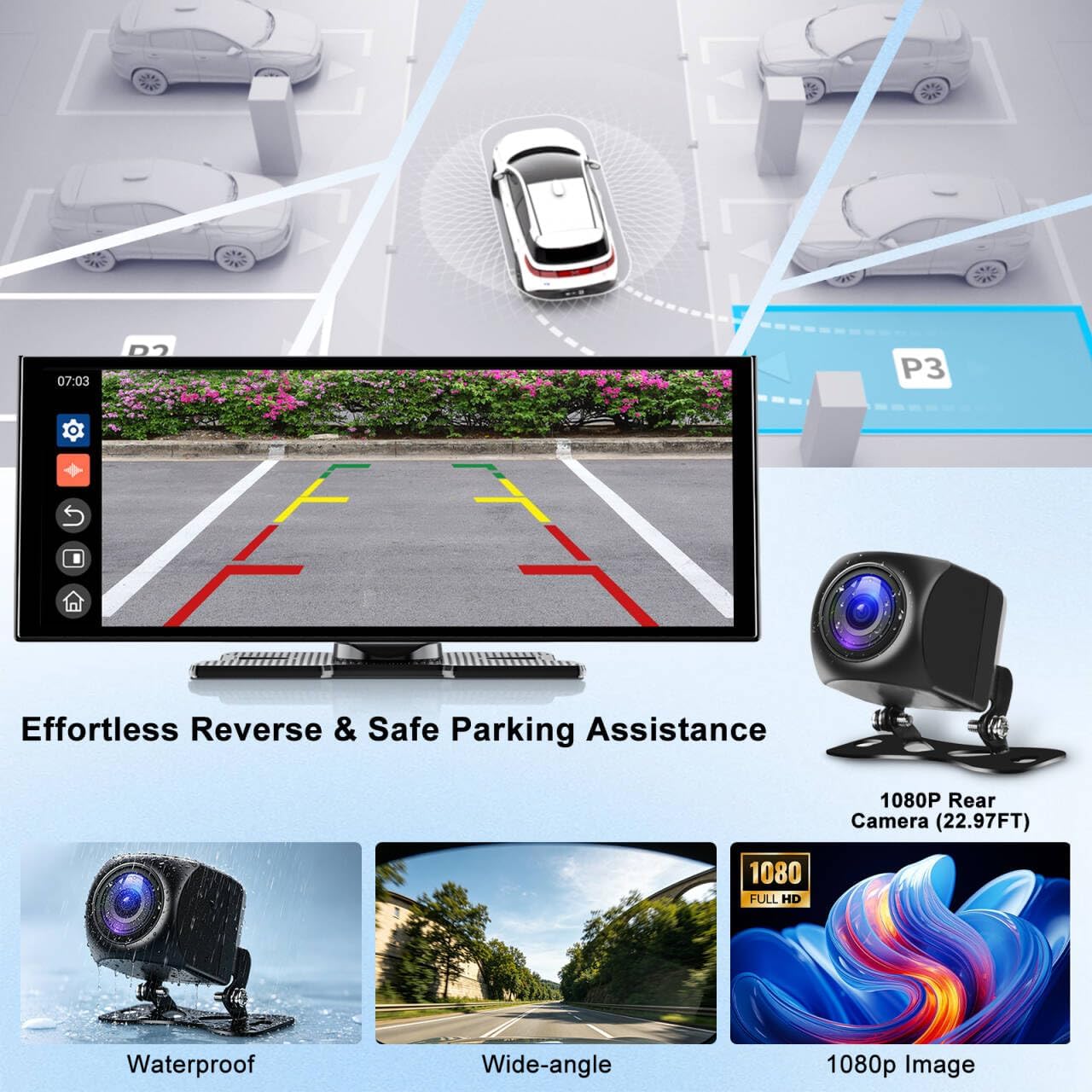Thumbnail 2 de 2026 11 inch CarPlay Screen with Built-in Apps and 1080P Backup Camera
