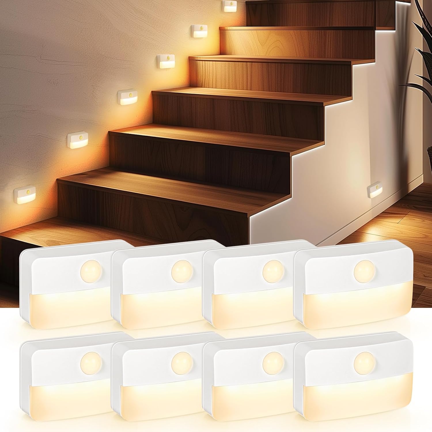 Detalle de Motion Sensor Stair Light 8-Pack for Indoor Use