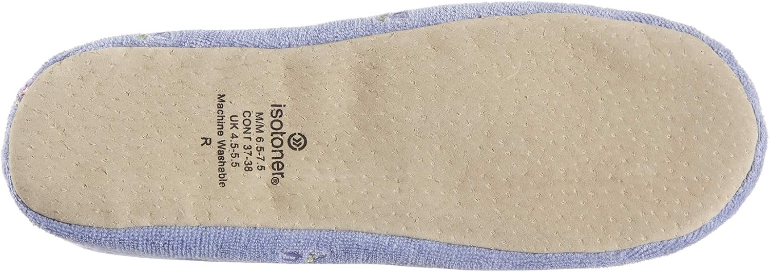 Detalle de isotoner Women's Embroidered Terry Ballerina Slippers