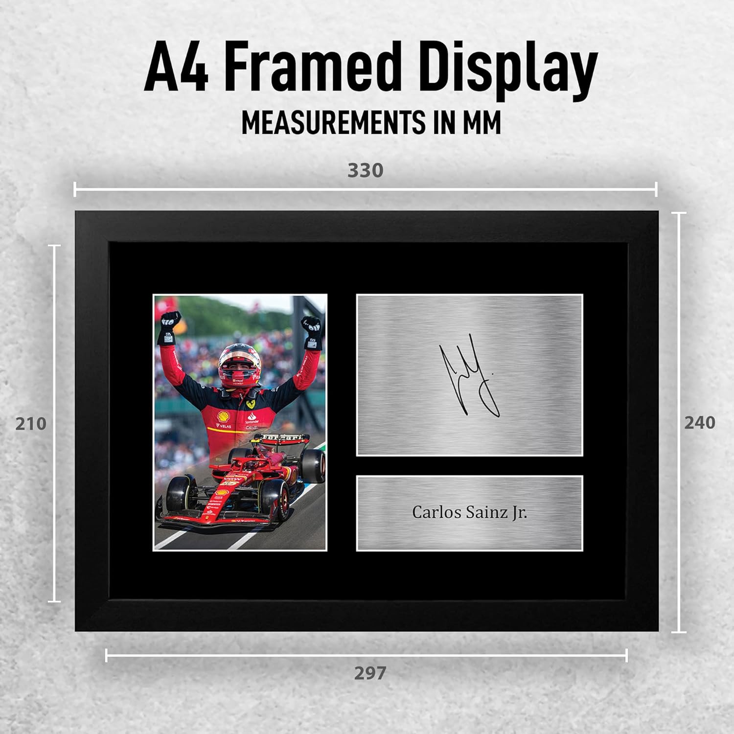 Thumbnail 1 de HWC Trading FR A4 Carlos Sainz Jr Ferrari Gifts Printed Signed Autograph Picture (A4 framed)