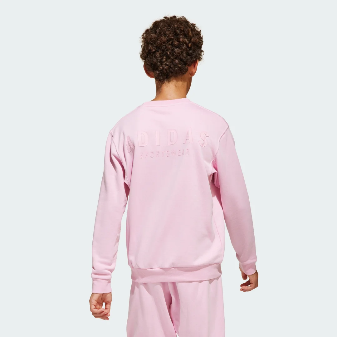 Detalle de Sudadera cuello redondo All SZN Graphic (Adolescentes) de Adidas – color Rosa