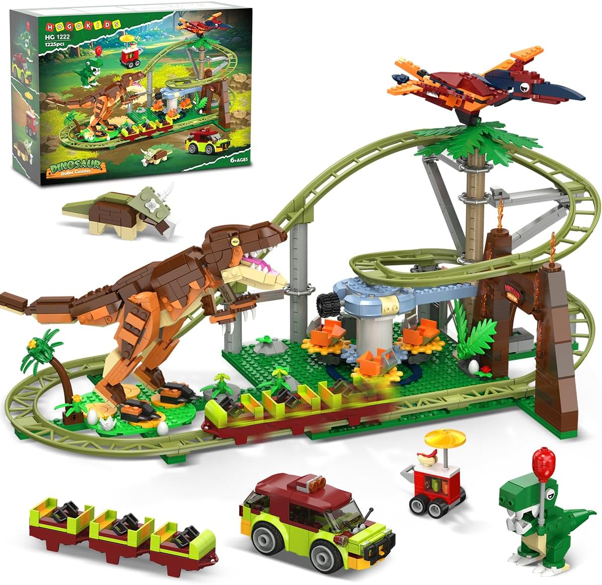 Detalle de HOGOKIDS Dinosaurier Achterbahn 1222 Teile 🧩