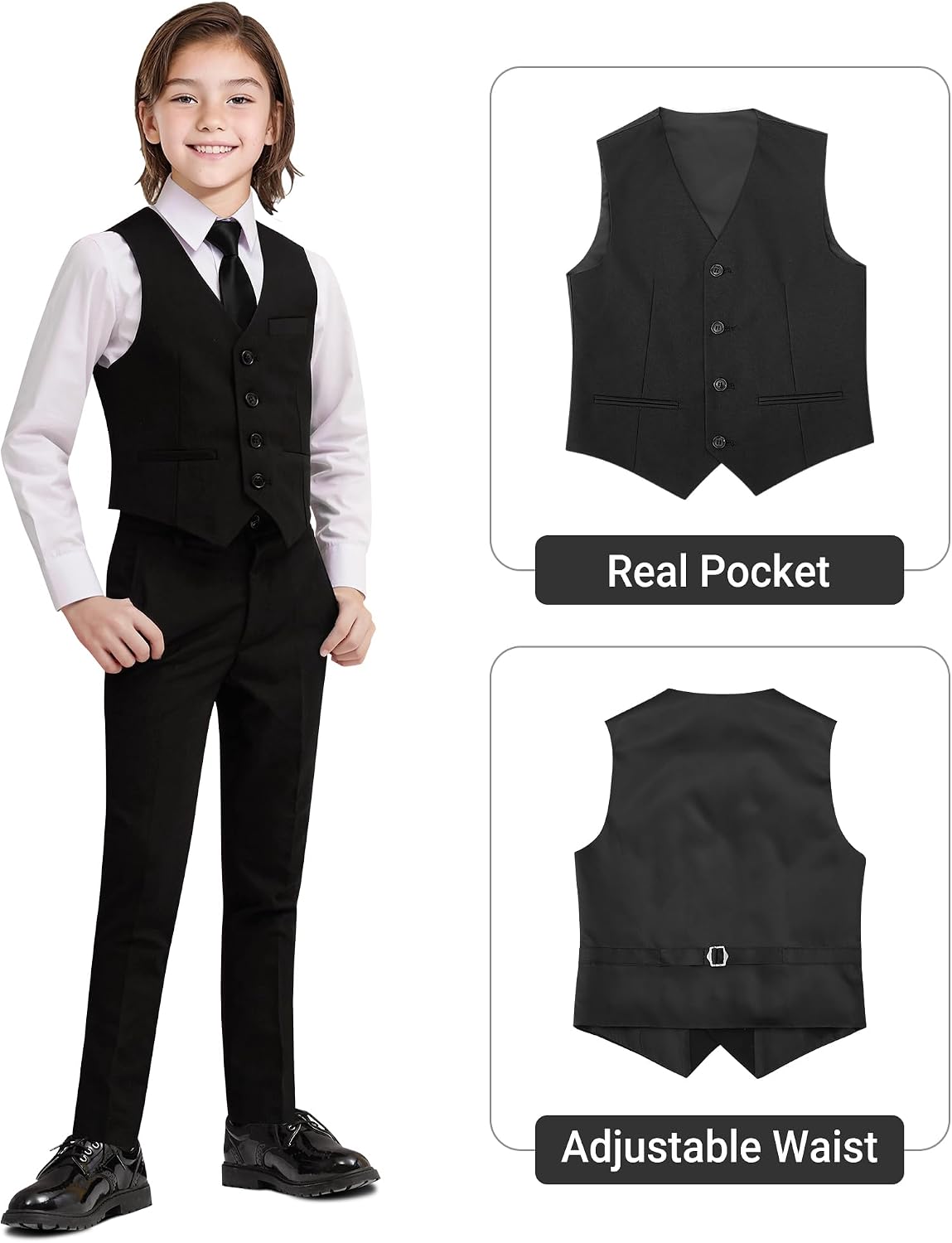 Thumbnail 4 de BOLADA Boys' Formal Suit Set with Suspenders