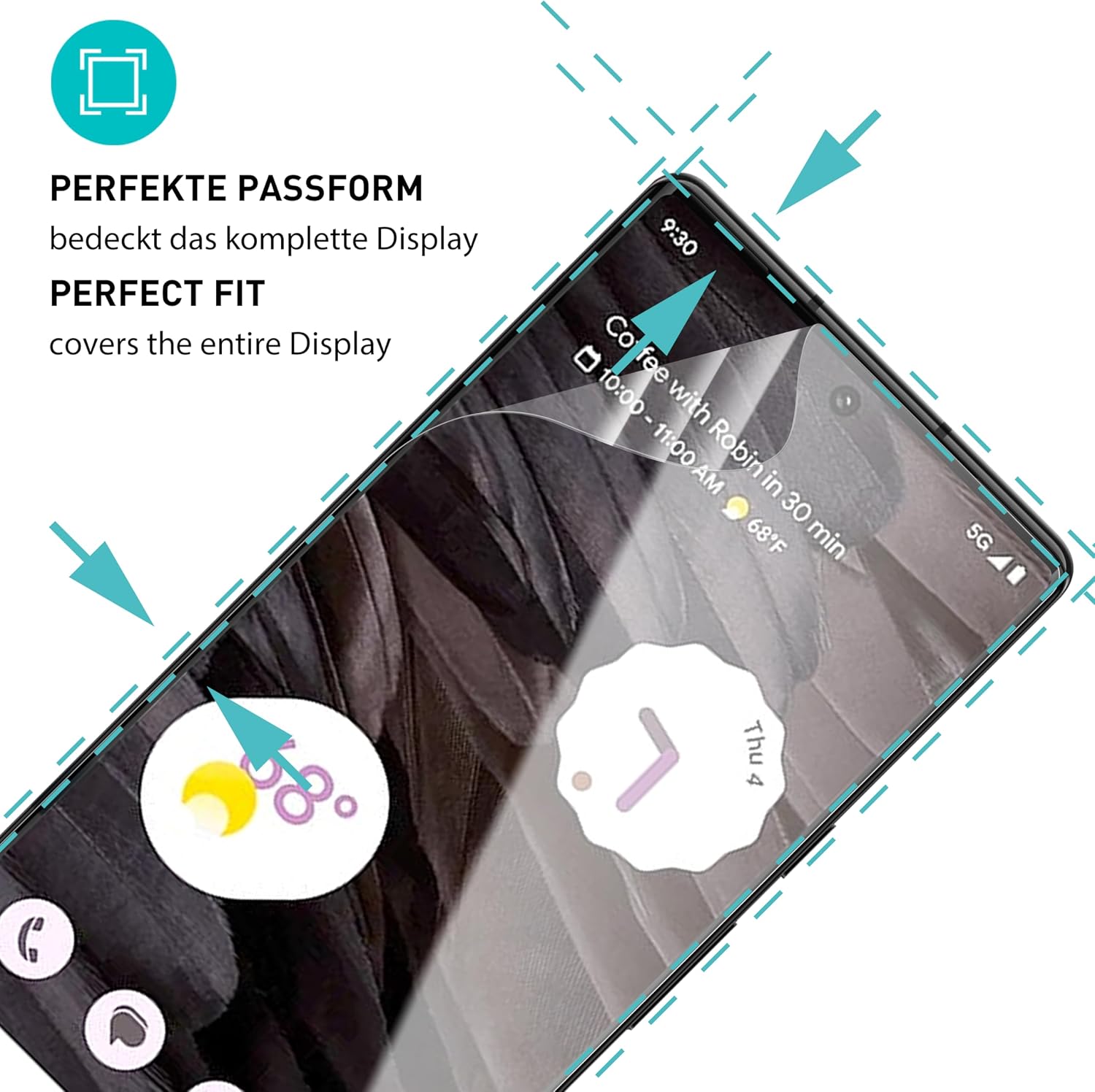 Thumbnail 1 de SmarTect TPU Screen Protector for Google Pixel 7a, 2 Films and Camera Protectors