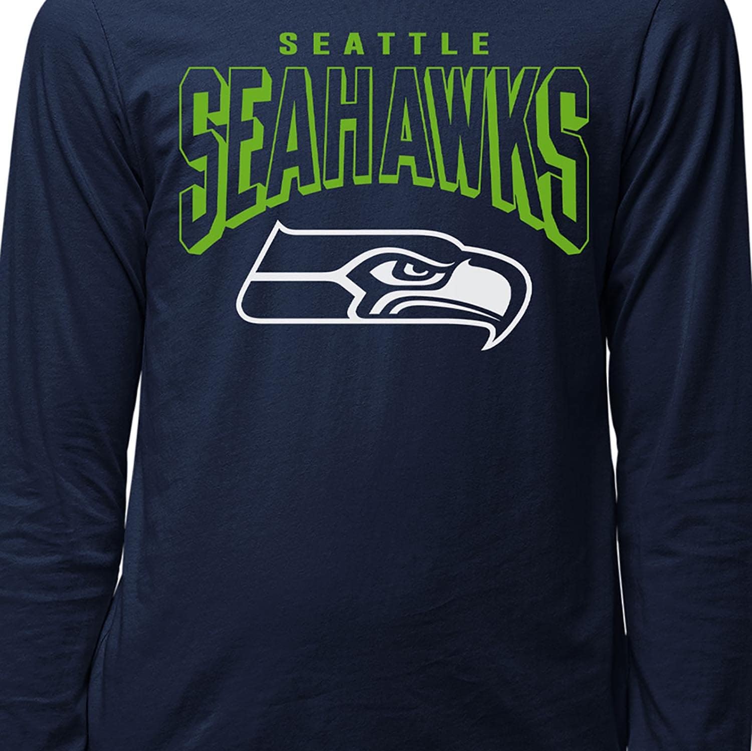 Detalle de Junk Food Clothing x NFL Seattle Seahawks Unisex Bold Logo Long Sleeve T-Shirt (Officially Licensed)