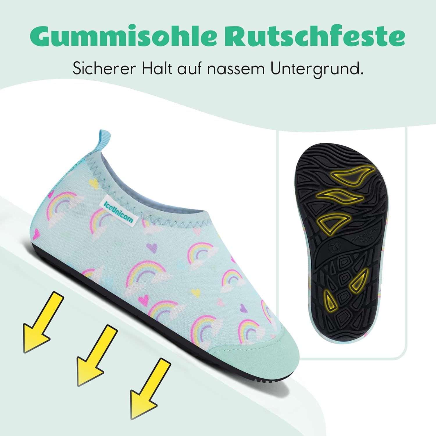 Thumbnail 4 de IceUnicorn Kinder Strandschuhe – schnelltrocknende Badeschuhe mit rutschfester Gummisohle
