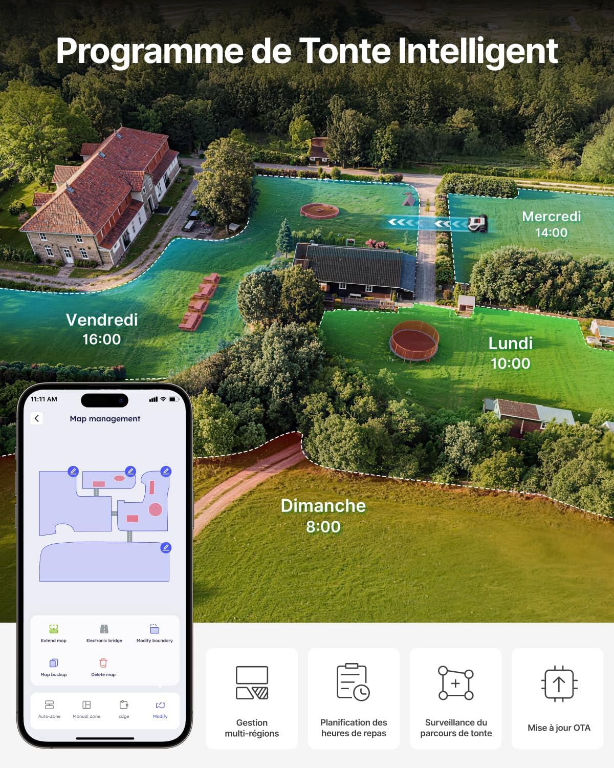 Thumbnail 2 de ANTH BOT Robot Tondeuse M5 – NetRTK, 500–700 m², 150 m²/h, Cartographie Automatique et IA