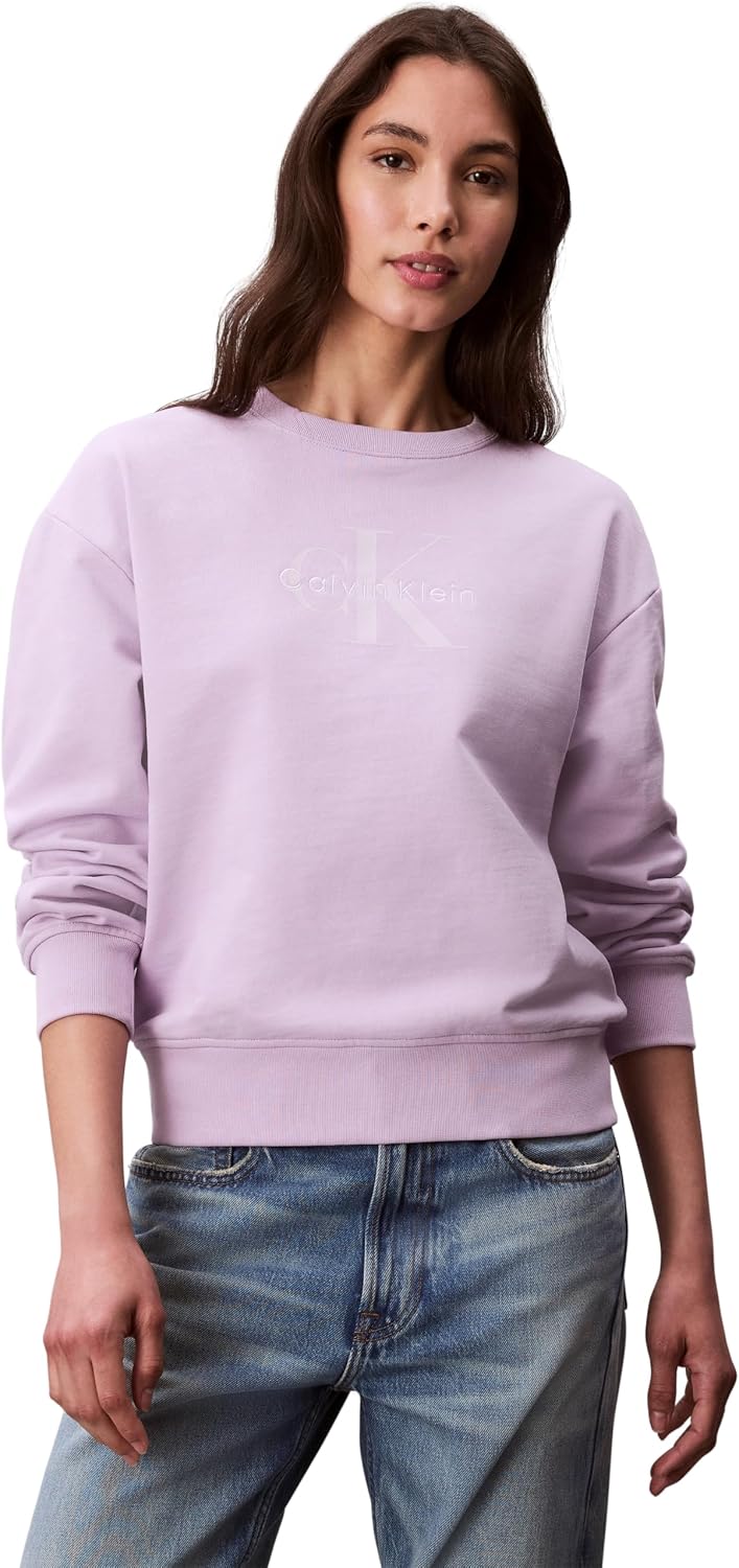 Thumbnail 6 de Calvin Klein Donna Felpa Monologo French Terry con Scollo Rotondo