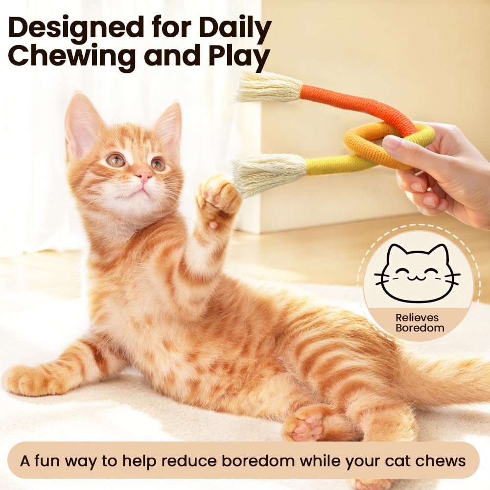 Thumbnail 6 de Retro Shaw Cat String Toys Cat Chew Ropes, 3-Pack with Catnip, 23.6-Inch