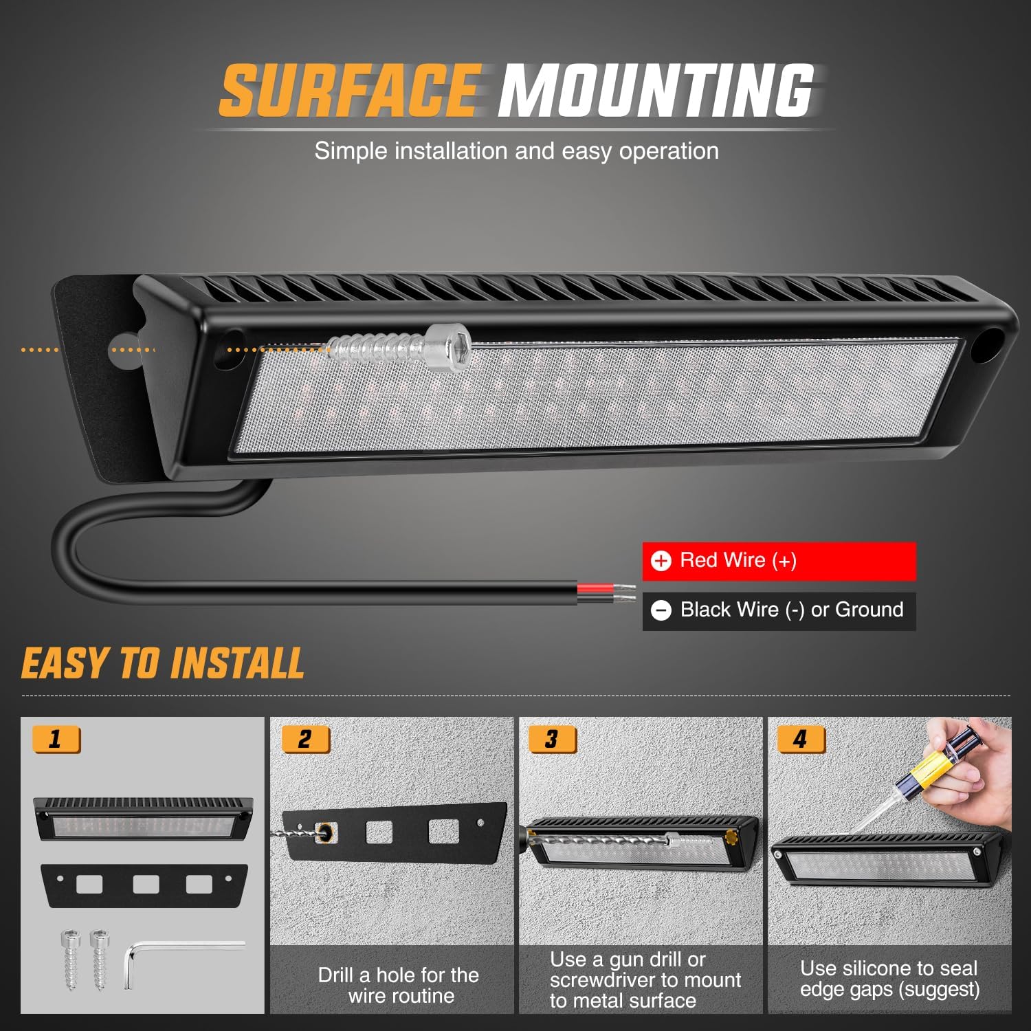 Thumbnail 3 de Nilight 13-Inch RV Porch Light Amber Beam LED