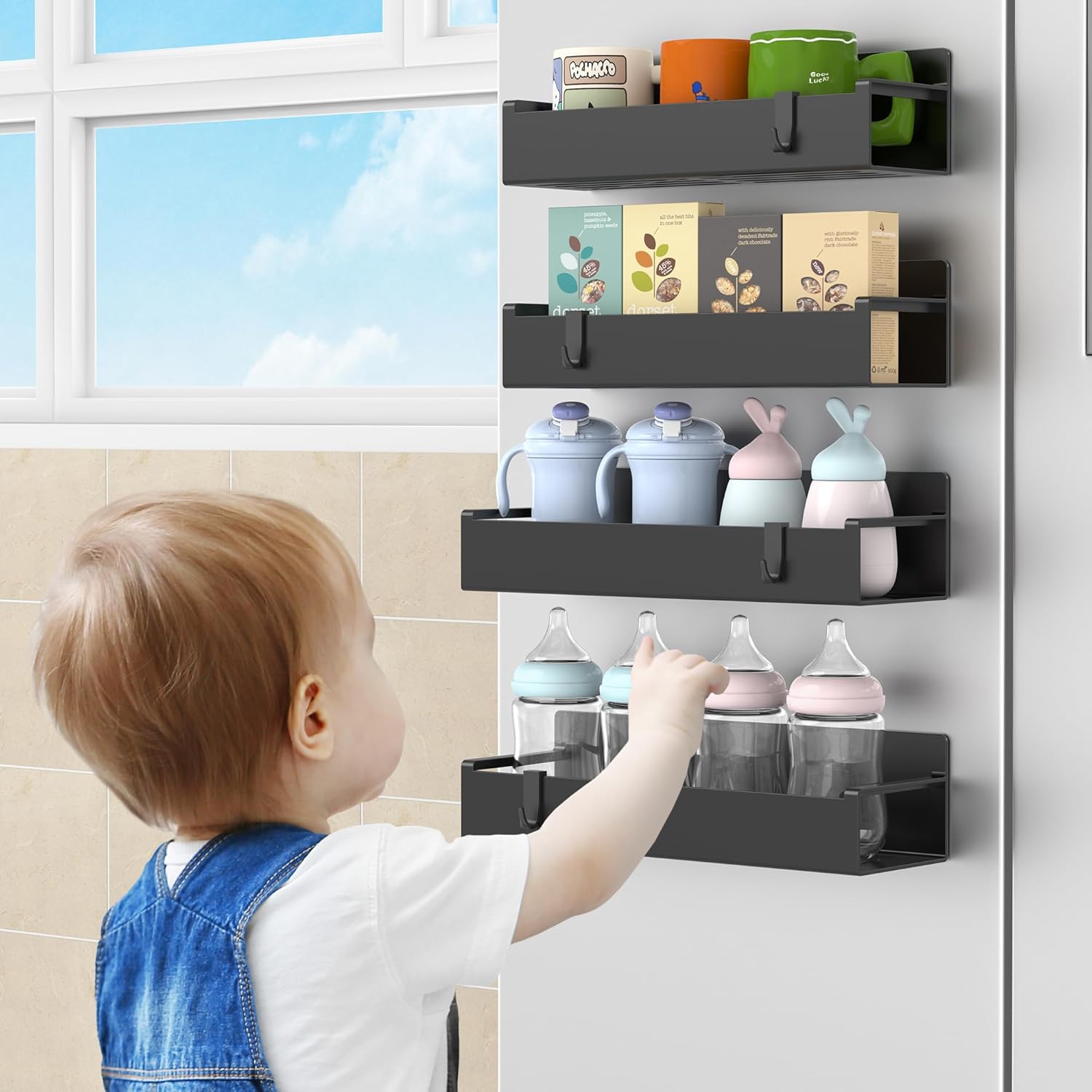 Thumbnail 6 de HuggieGems 4 Pack Magnetic Spice Rack Organizer for Refrigerator 🧂