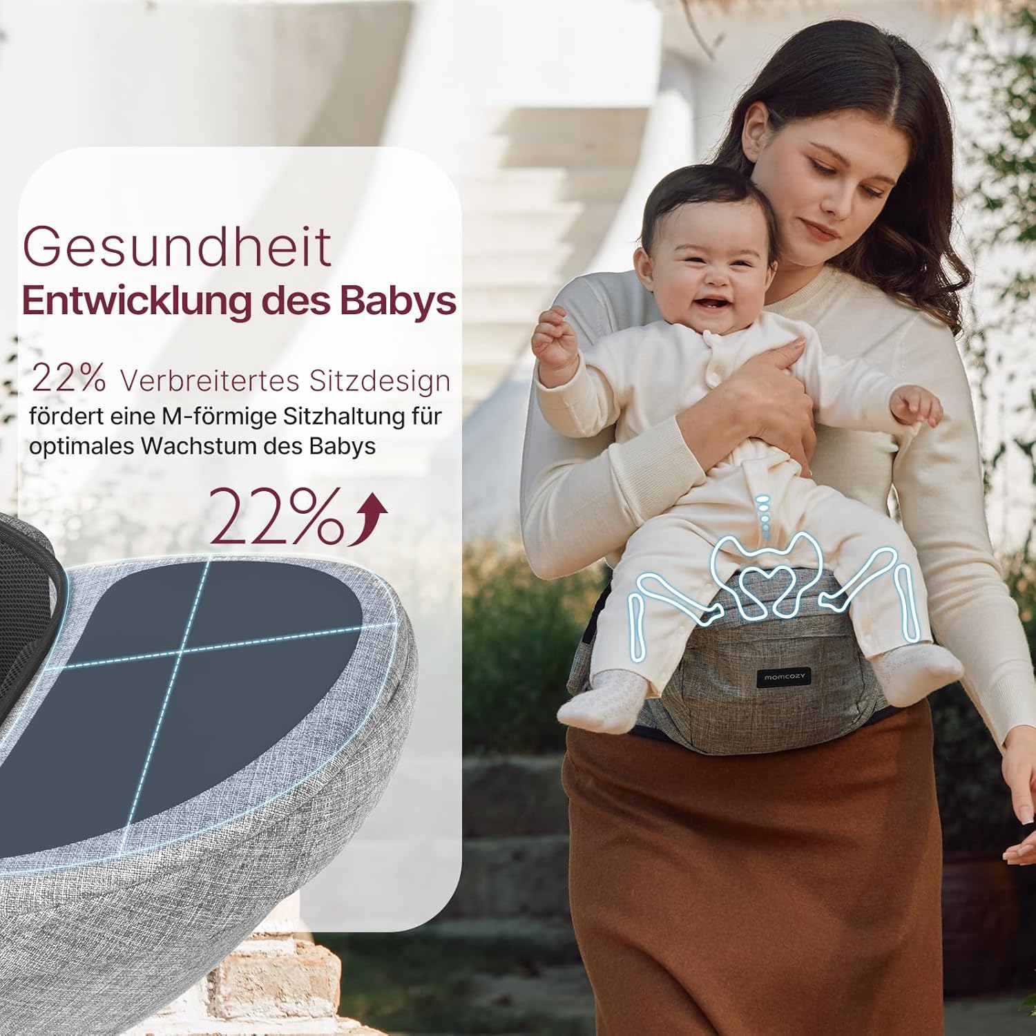 Thumbnail 1 de Momcozy Hüftsitz-Babytrage 3D