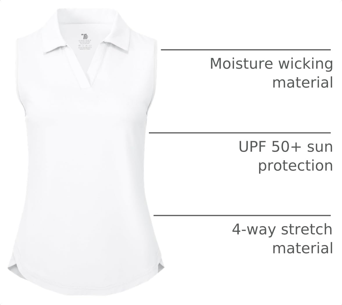 Detalle 2 de BGOWATU Women's Sleeveless Golf Polo