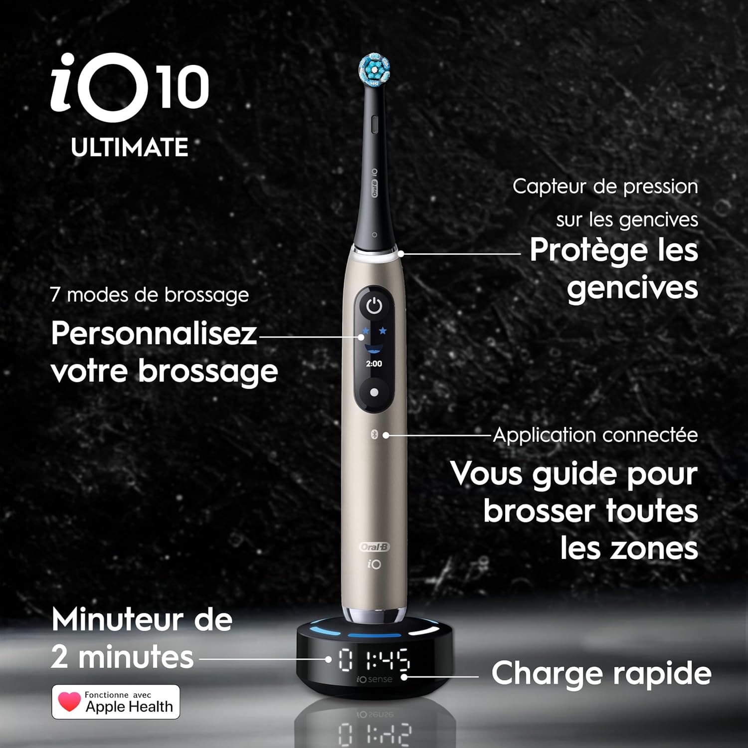 Detalle 2 de Oral-B iO 10, 7 modes de brossage, brosse électrique ⚙