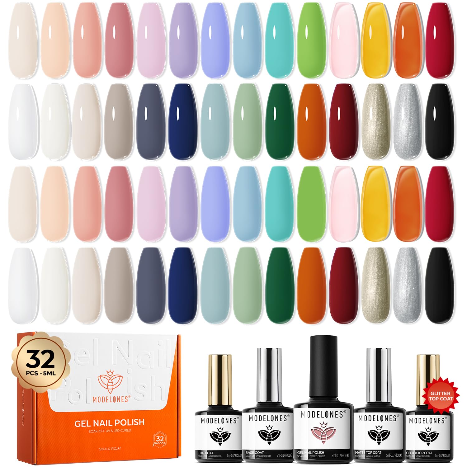 Detalle de Modelones Gel Nail Polish Set 28 Colors