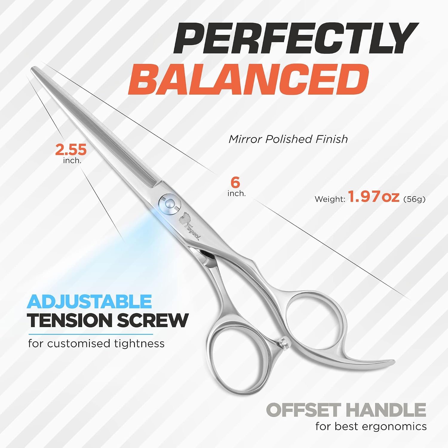 Detalle 2 de Fagaci 6” Left-Handed Hairdressing Scissors – Sharp 440C Professional Shears