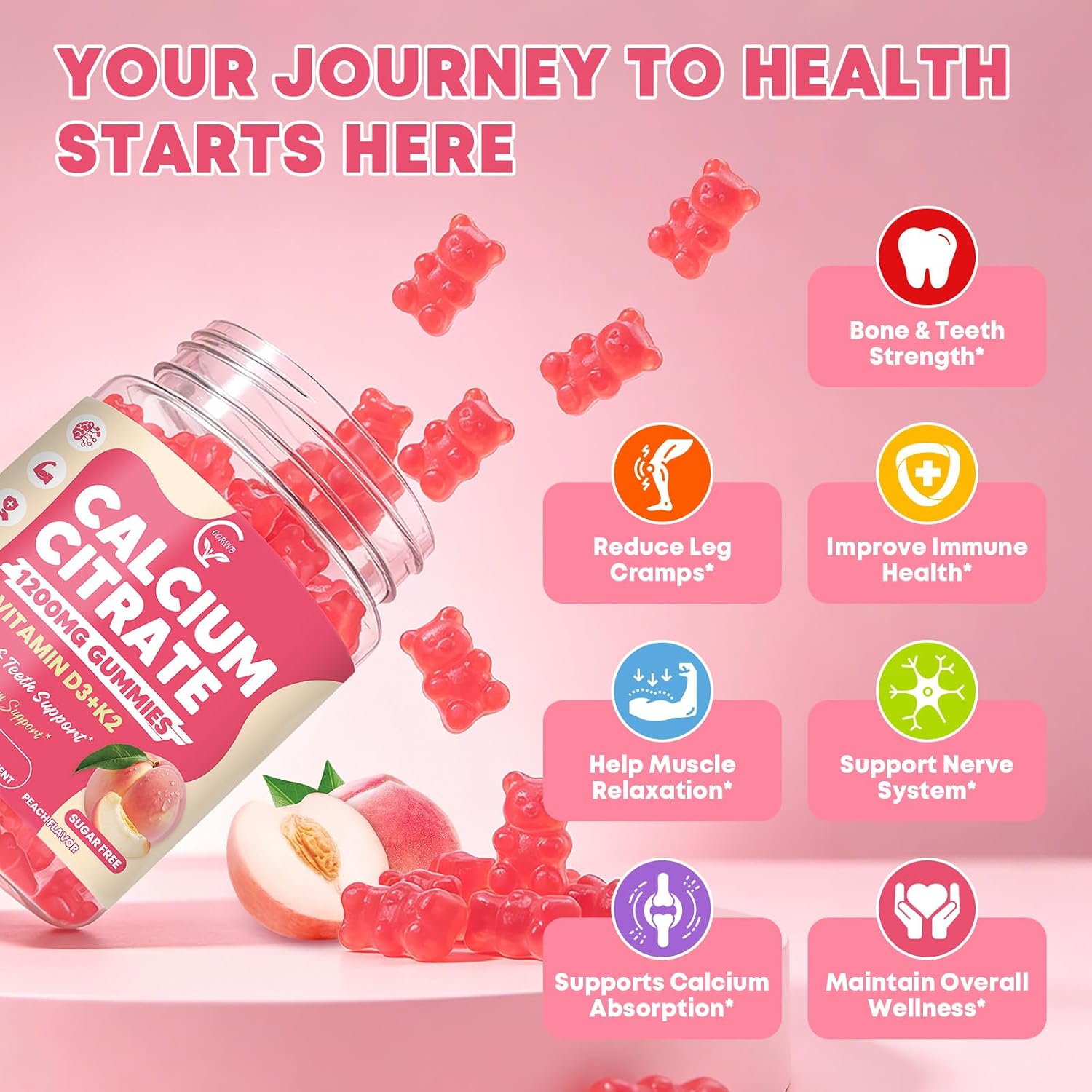 Detalle de Calcium Citrate Gummies 1200 mg