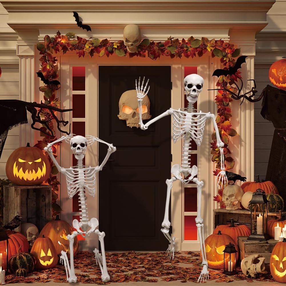 Detalle 2 de UMEELR 5.9 FT Poseable Life-Size Skeleton for Halloween Decor