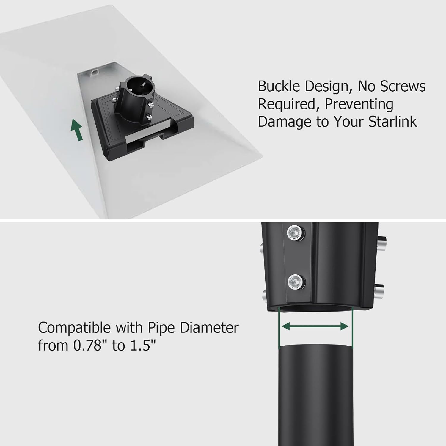 Thumbnail 4 de Starlink Gen 3 Pipe Adapter Mount for Standard Dish – Aluminium Alloy Pole/Mast Mount Plate
