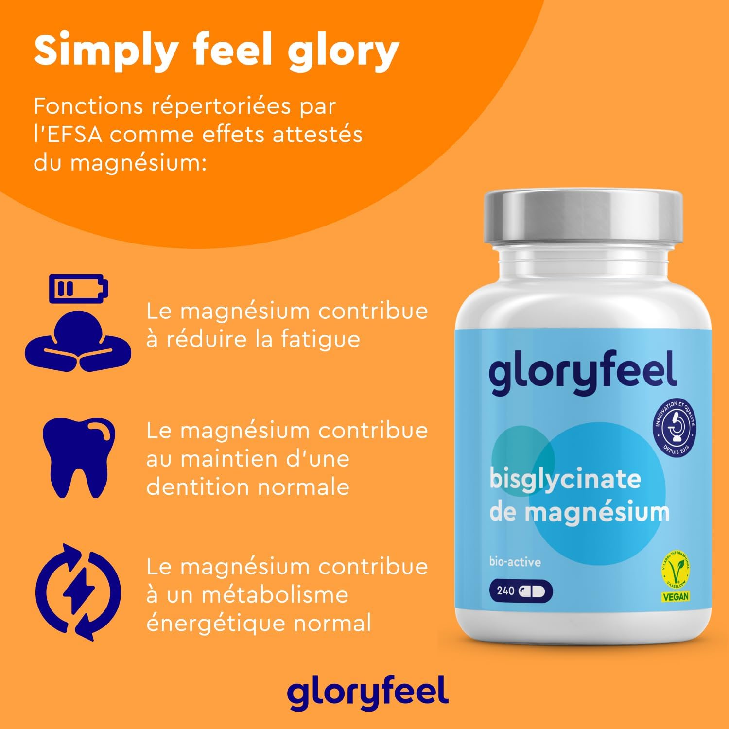 Thumbnail 2 de Gloryfeel Magnésium Bisglycinate 300 mg 💊