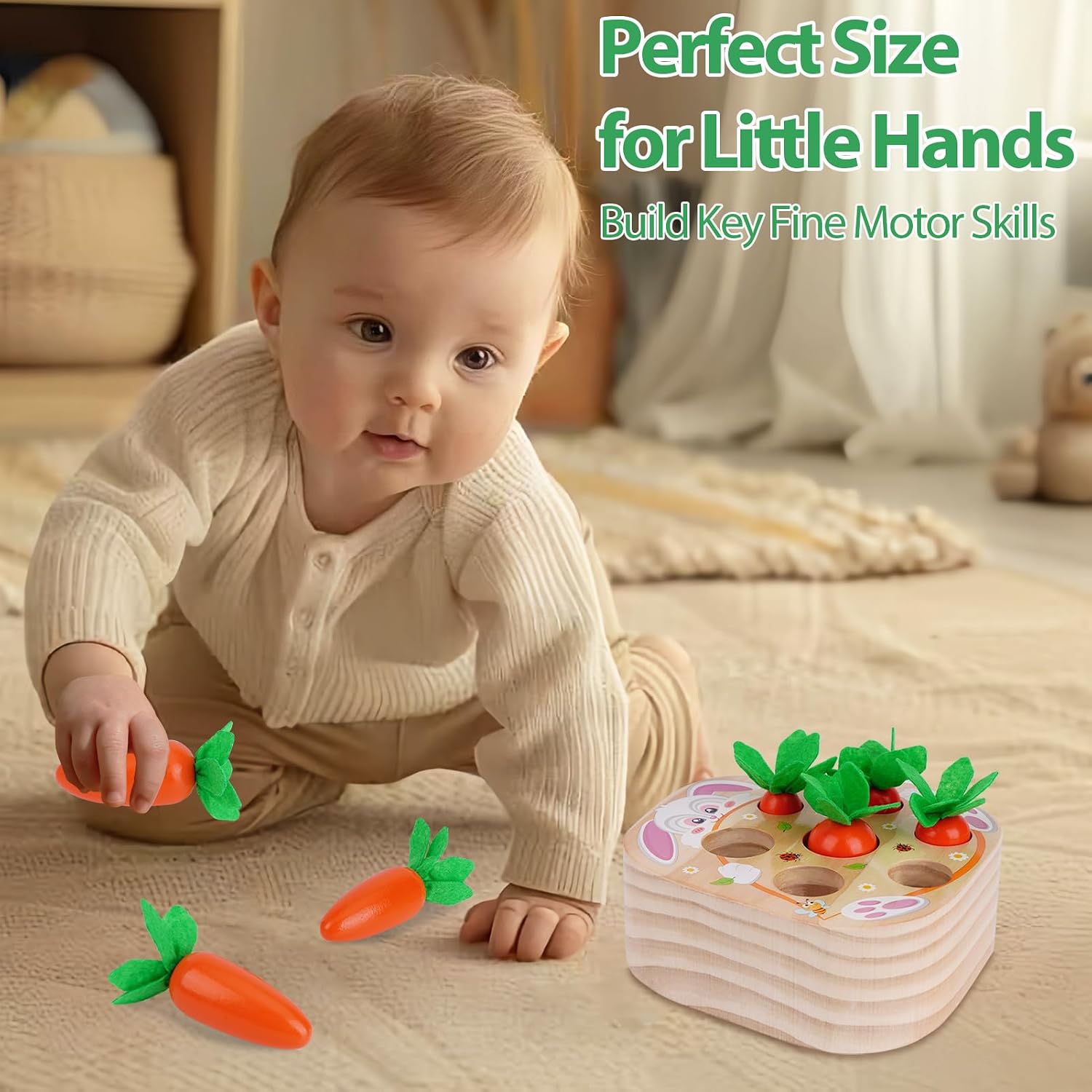 Detalle 2 de KMTJT Rabbit Carrot Harvest Montessori Toy