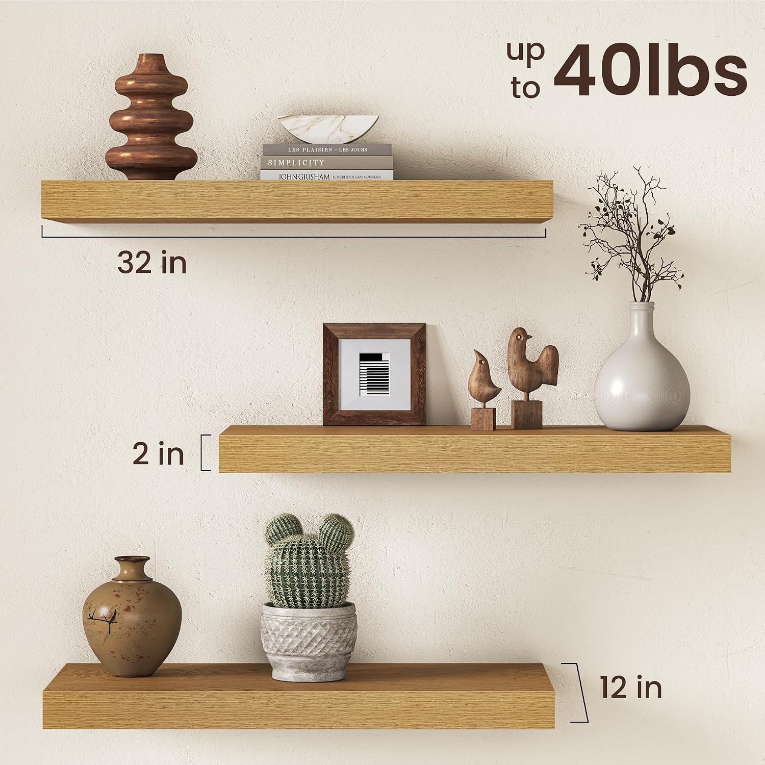 Thumbnail 3 de Fun Memories Floating Shelves, 32-Inch