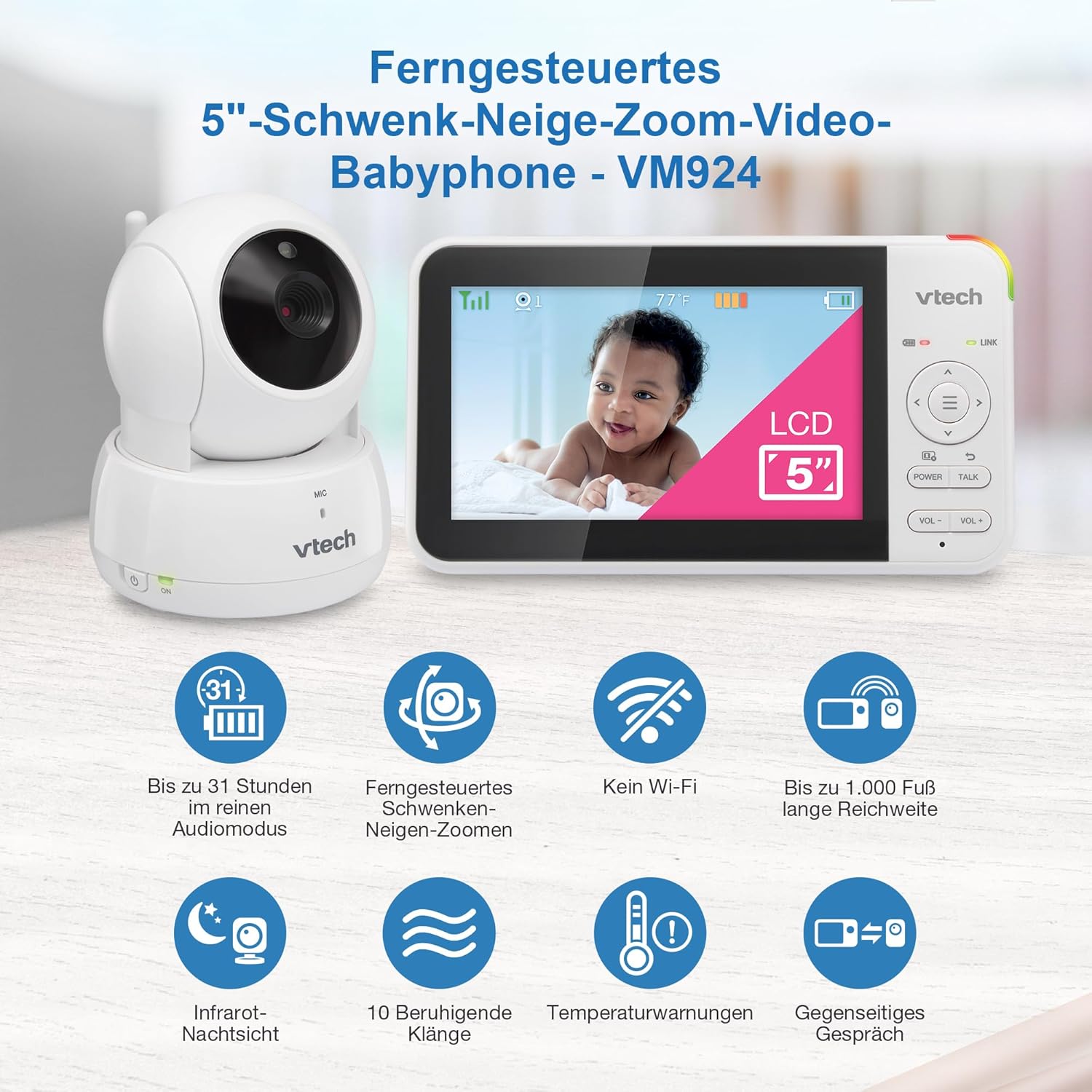 Detalle 2 de Vtech VM924 Video Babymonitor 5"
