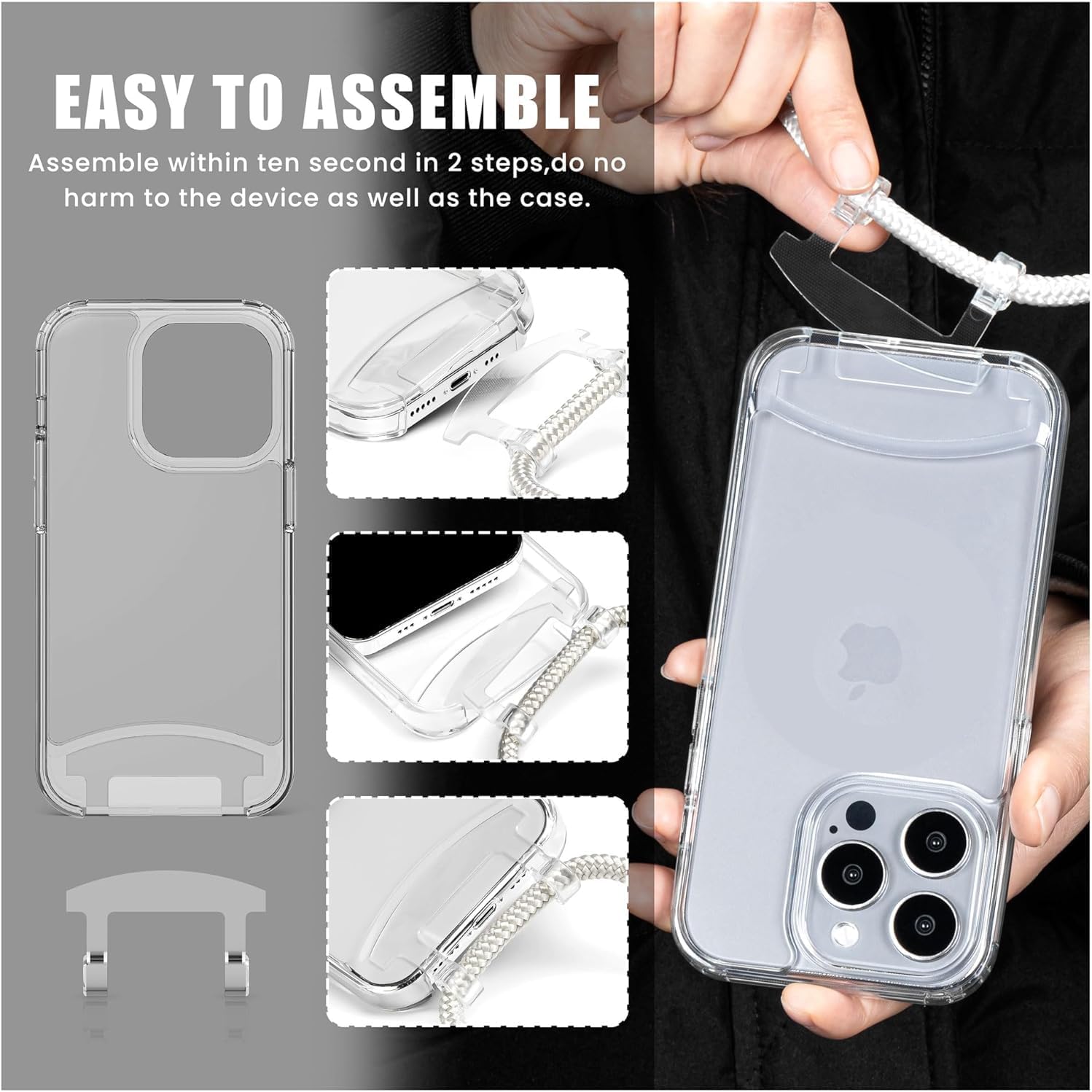 Thumbnail 2 de OLEPHY Handykette für iPhone 15 Hülle Beige