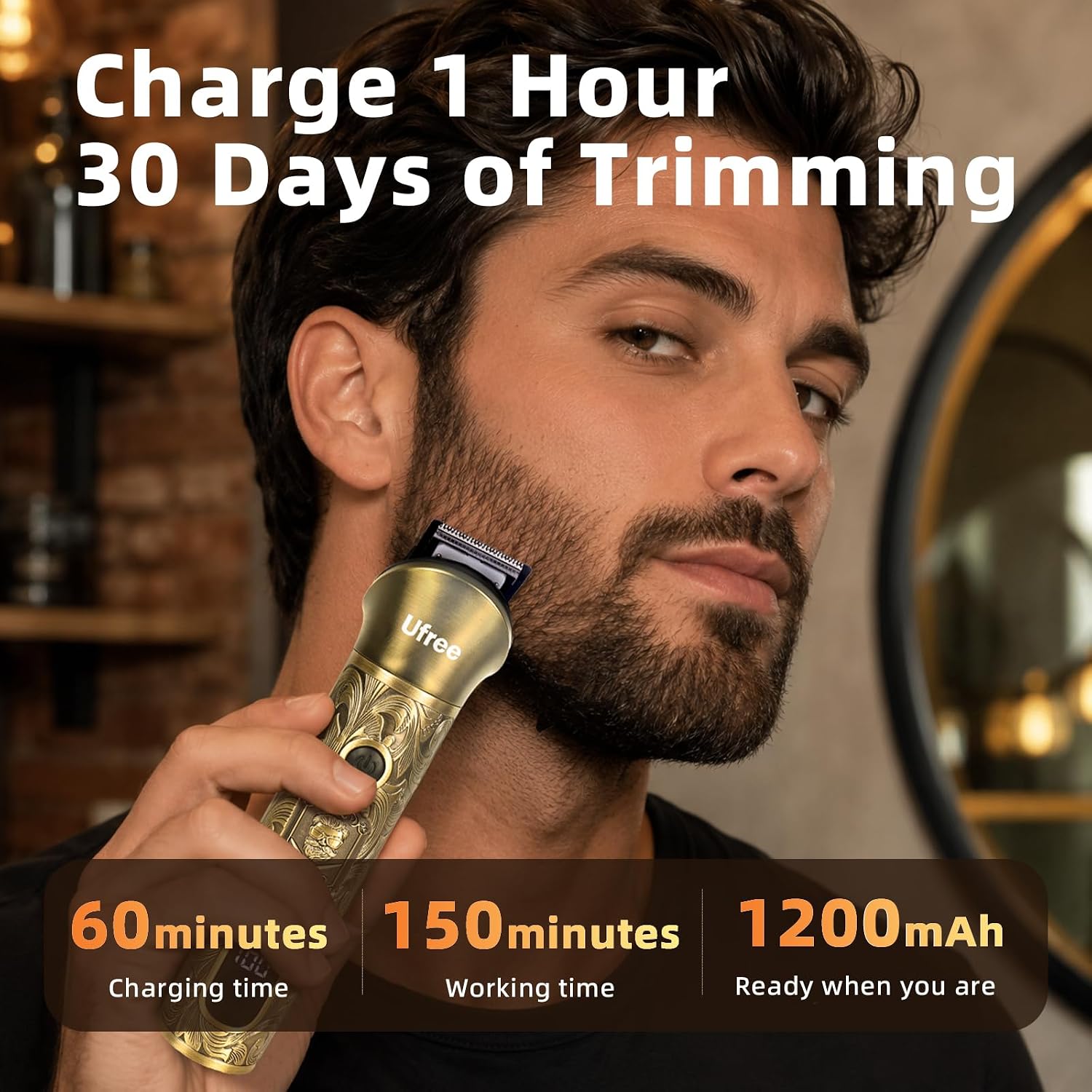 Detalle 2 de Ufree Beard Trimmer 6500RPM cordless kit