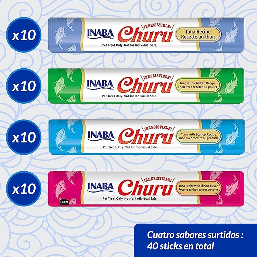 Thumbnail 4 de INABA Churu 40 x 14 g — Puré de marisco y atún para gatos 🐱