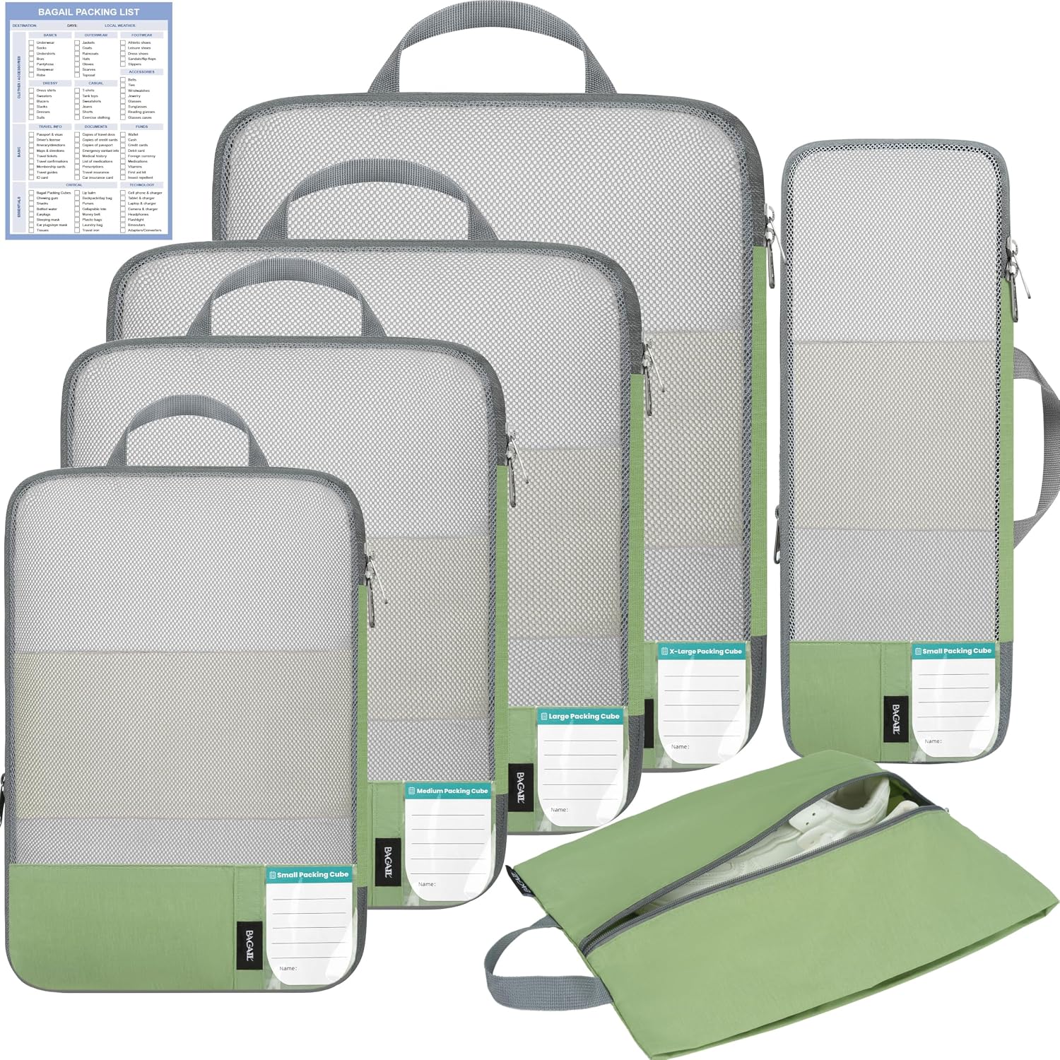 Detalle de BAGAIL Compression Packing Cubes 6-Piece Set