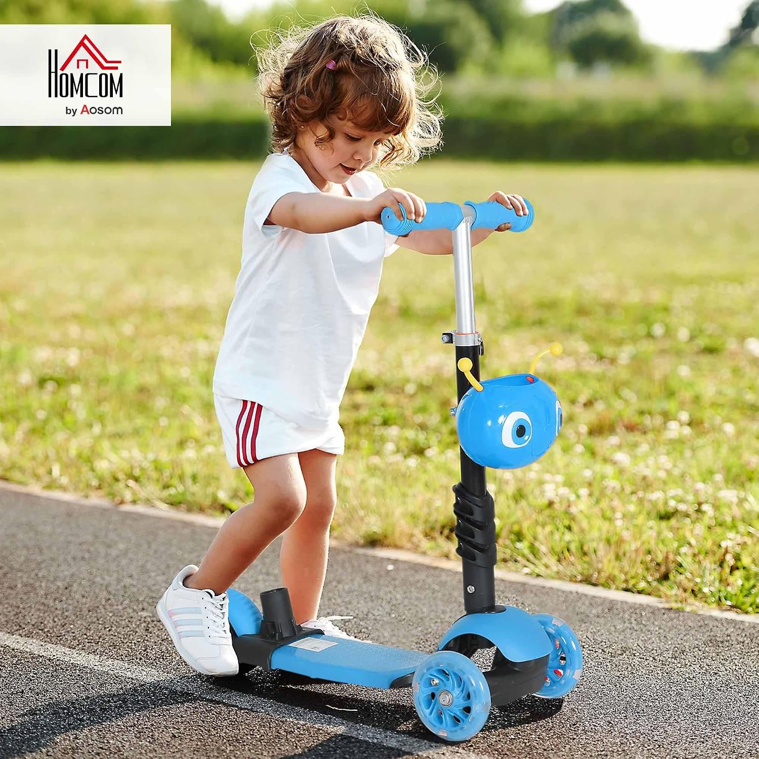 Thumbnail 1 de HOMCOM 371-008BU 5-in-1-kinderstep met zitje en afneembare duwstang