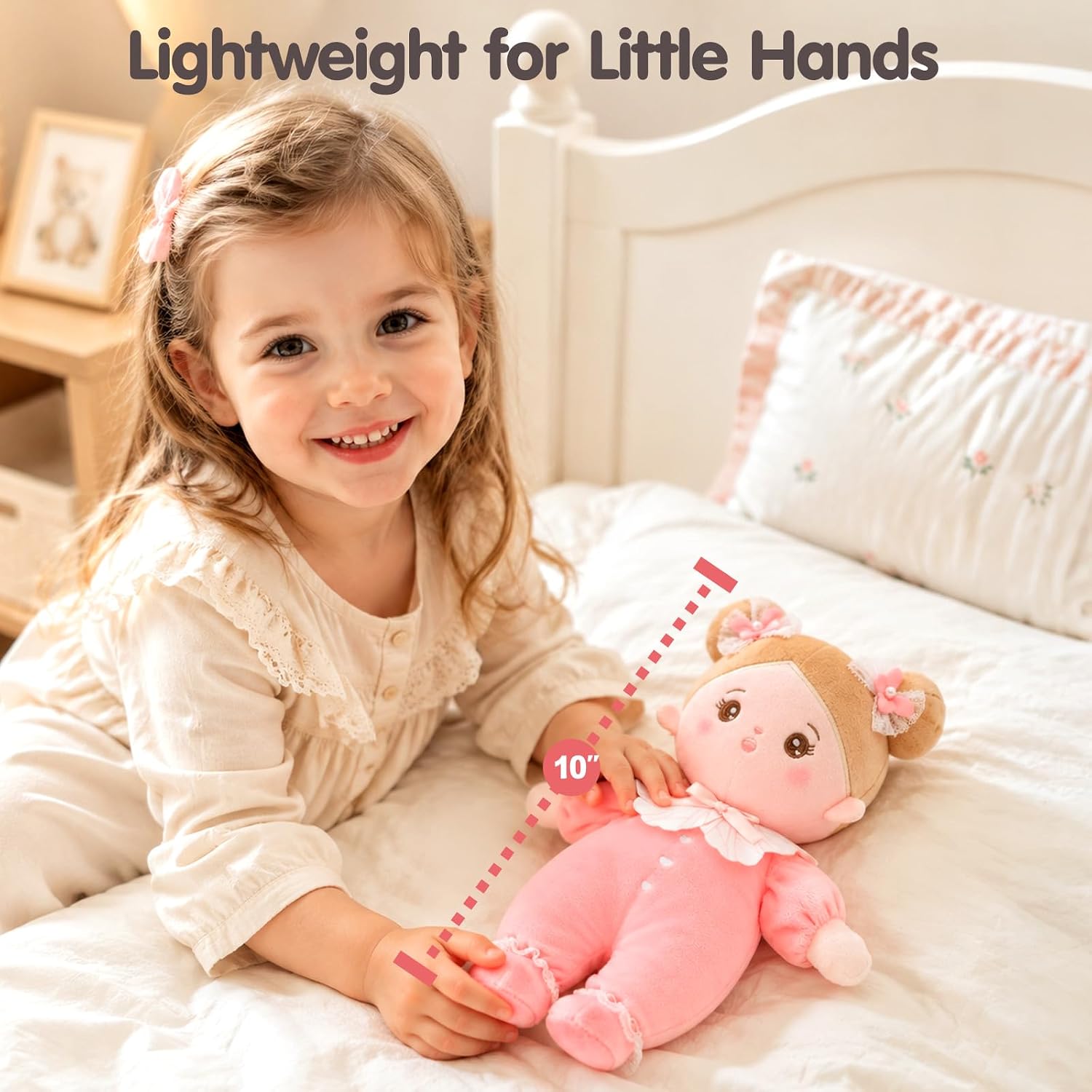 Detalle de OUOZZZ 25cm Machine Washable Rag Doll – Soft Baby Doll for Girls