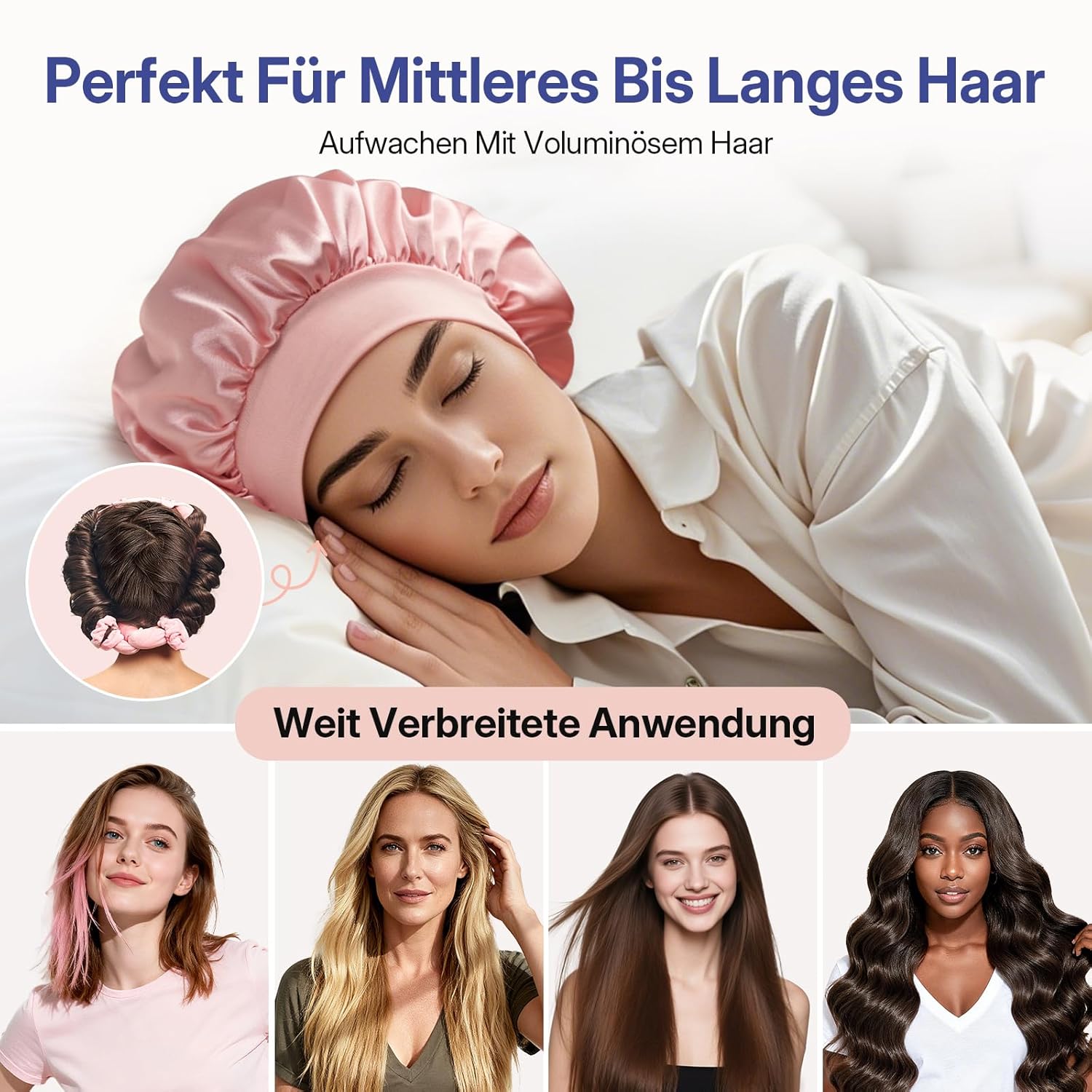 Detalle de LitBear Heatless Curls mit Schlafhaube 2 Größen