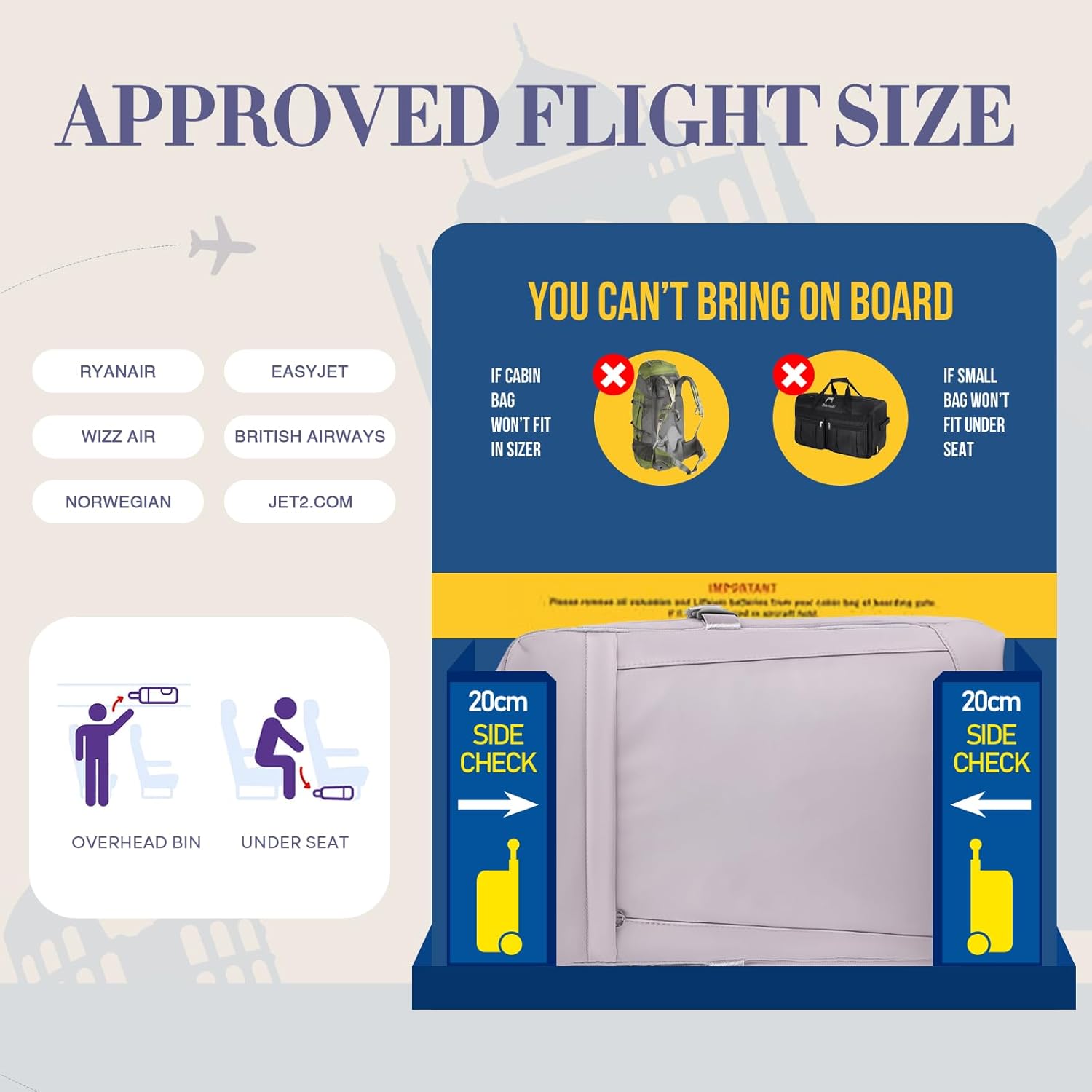 Detalle 2 de Yankony Mochila 24L viaje para Ryanair
