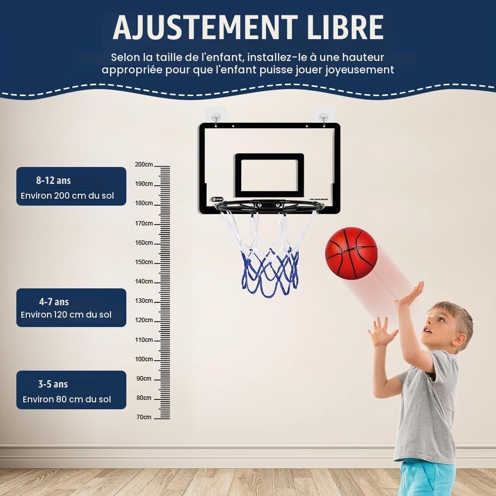 Detalle 2 de OSDUE 3644147 mini-basketbalmand voor binnen met 4 ballen