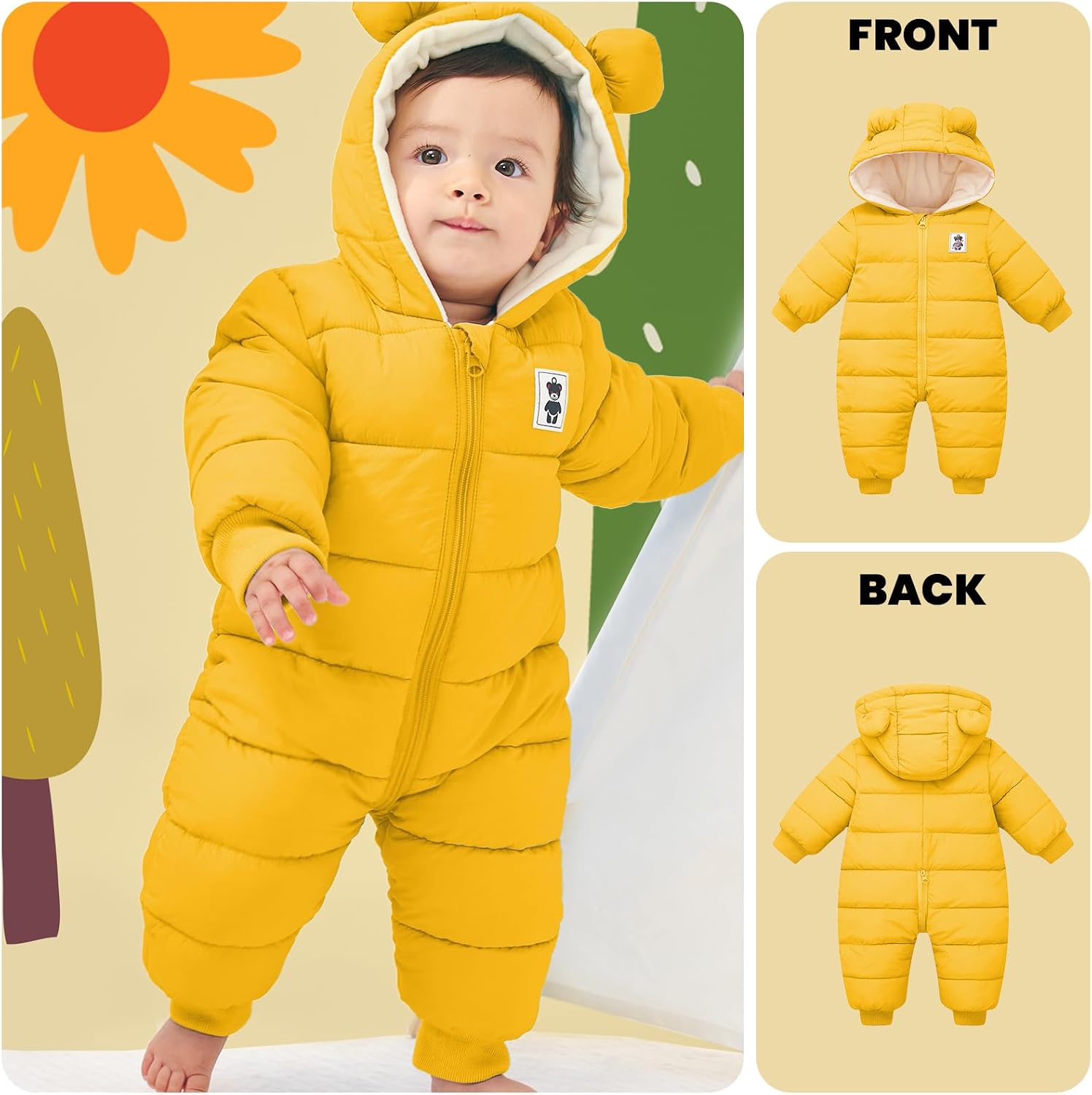 Detalle 2 de JiAmy Baby Winter Snowsuit Romper