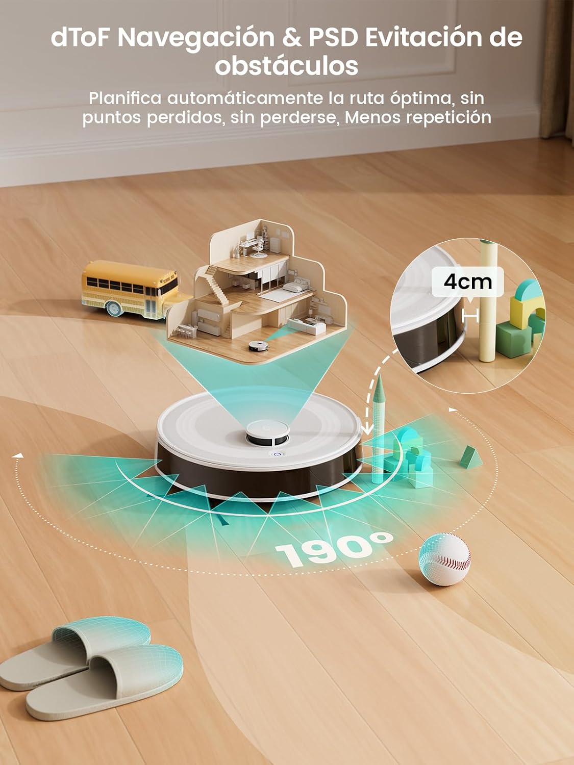 Detalle 2 de Lefant M2 Robot Aspirador y Fregador, Succión 5500Pa 🚀